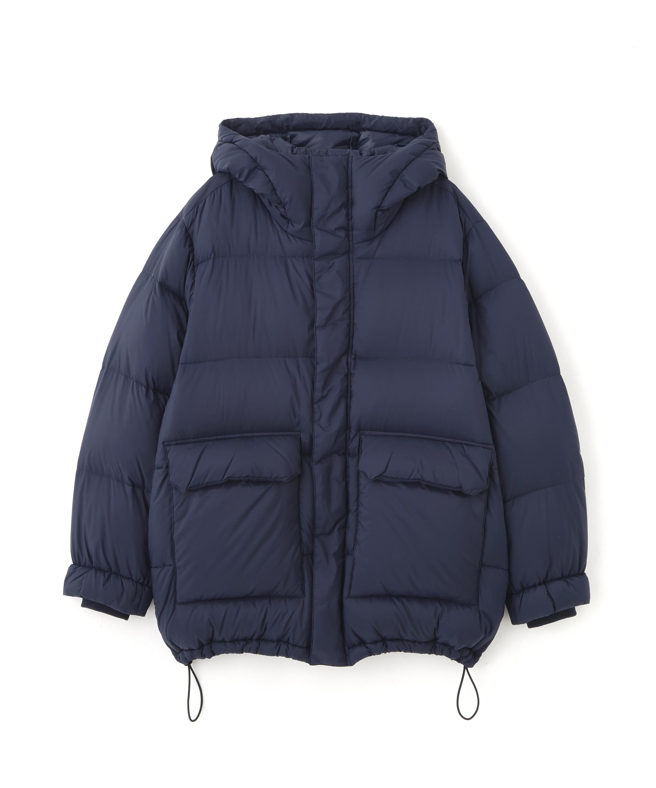 ボリュームフードダウンコート ダークネイビー
