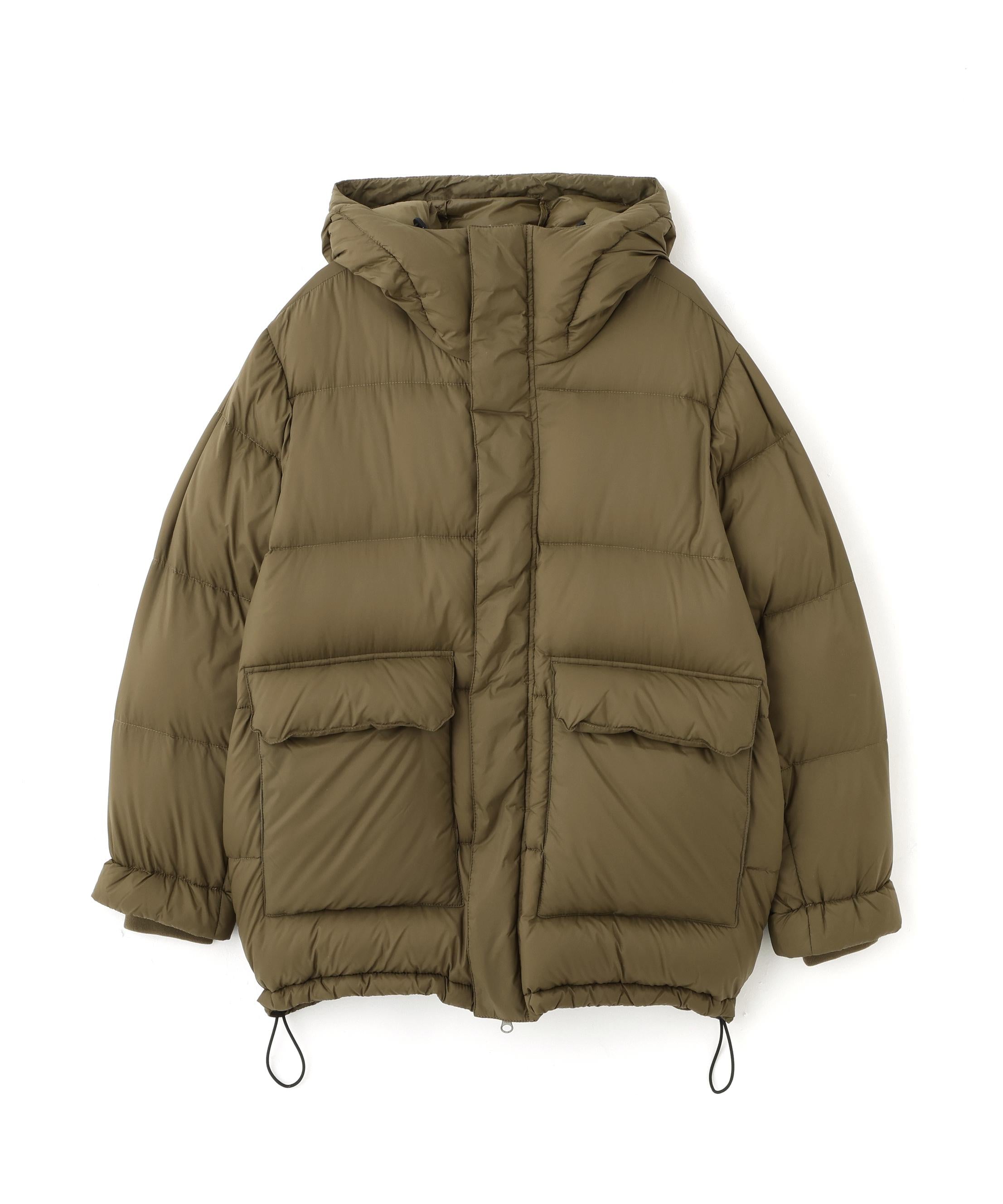 ボリュームフードダウンコート オリーブ