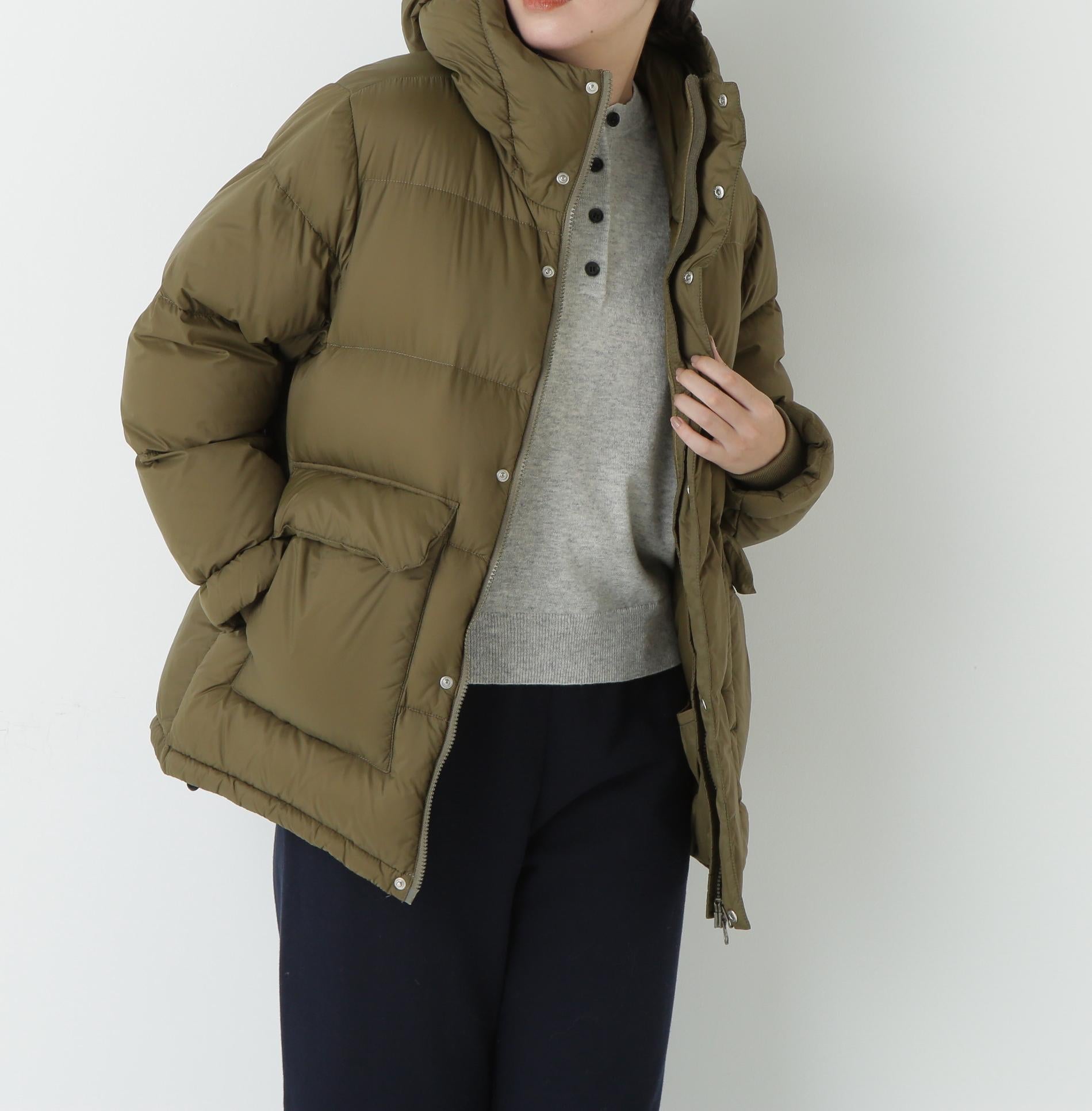 ボリュームフードダウンコート オリーブ