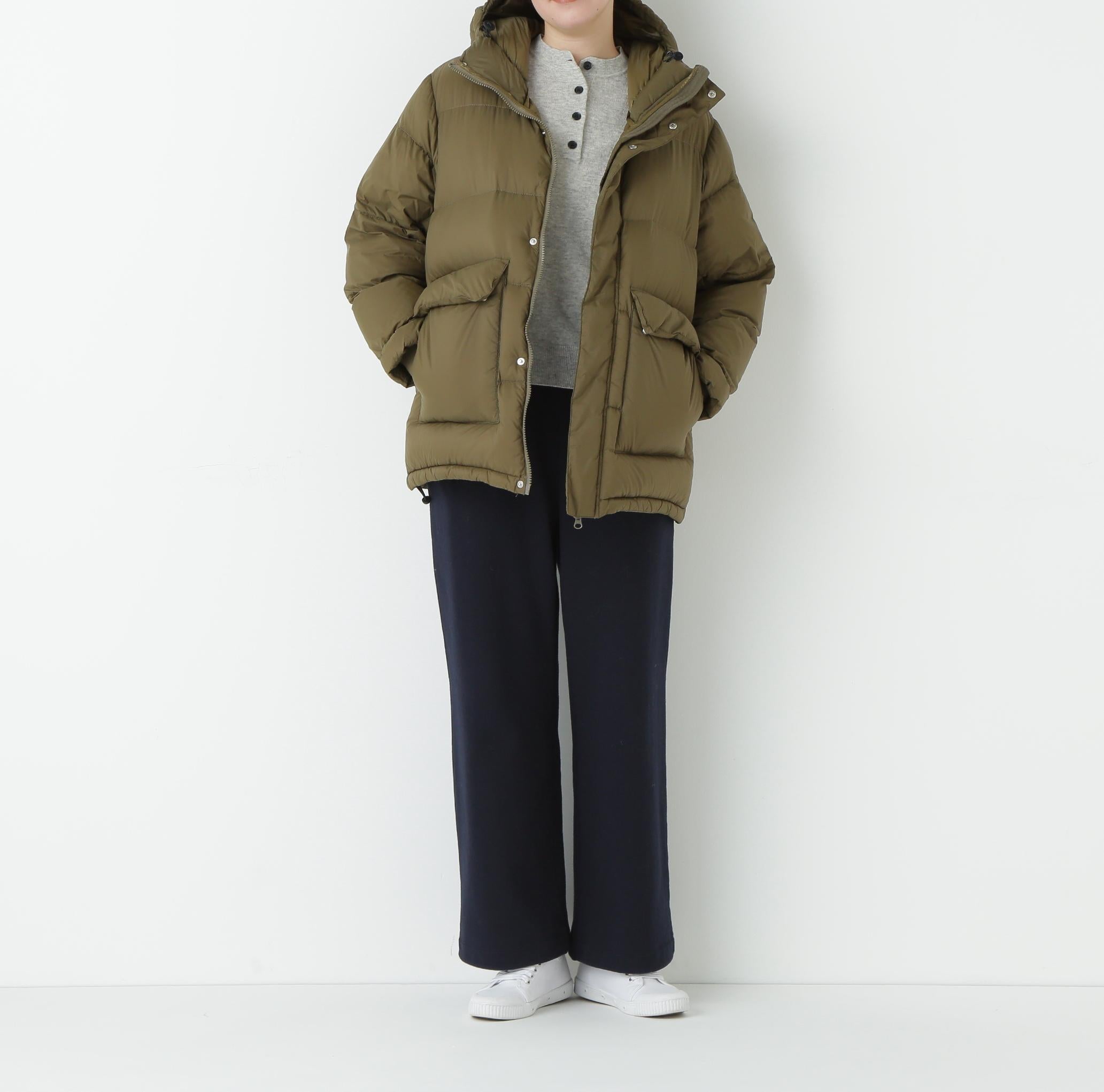 ボリュームフードダウンコート オリーブ