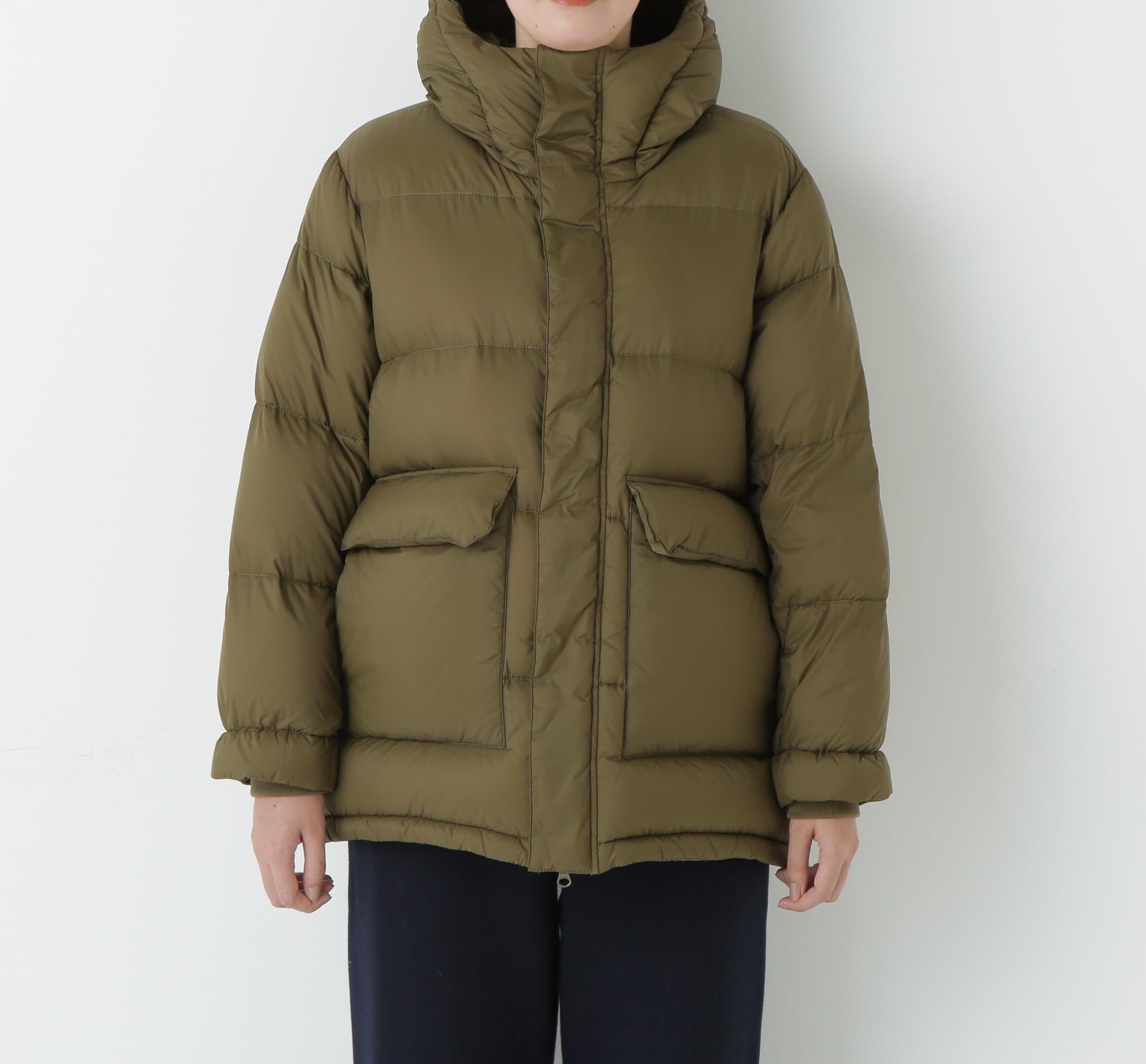 ボリュームフードダウンコート オリーブ