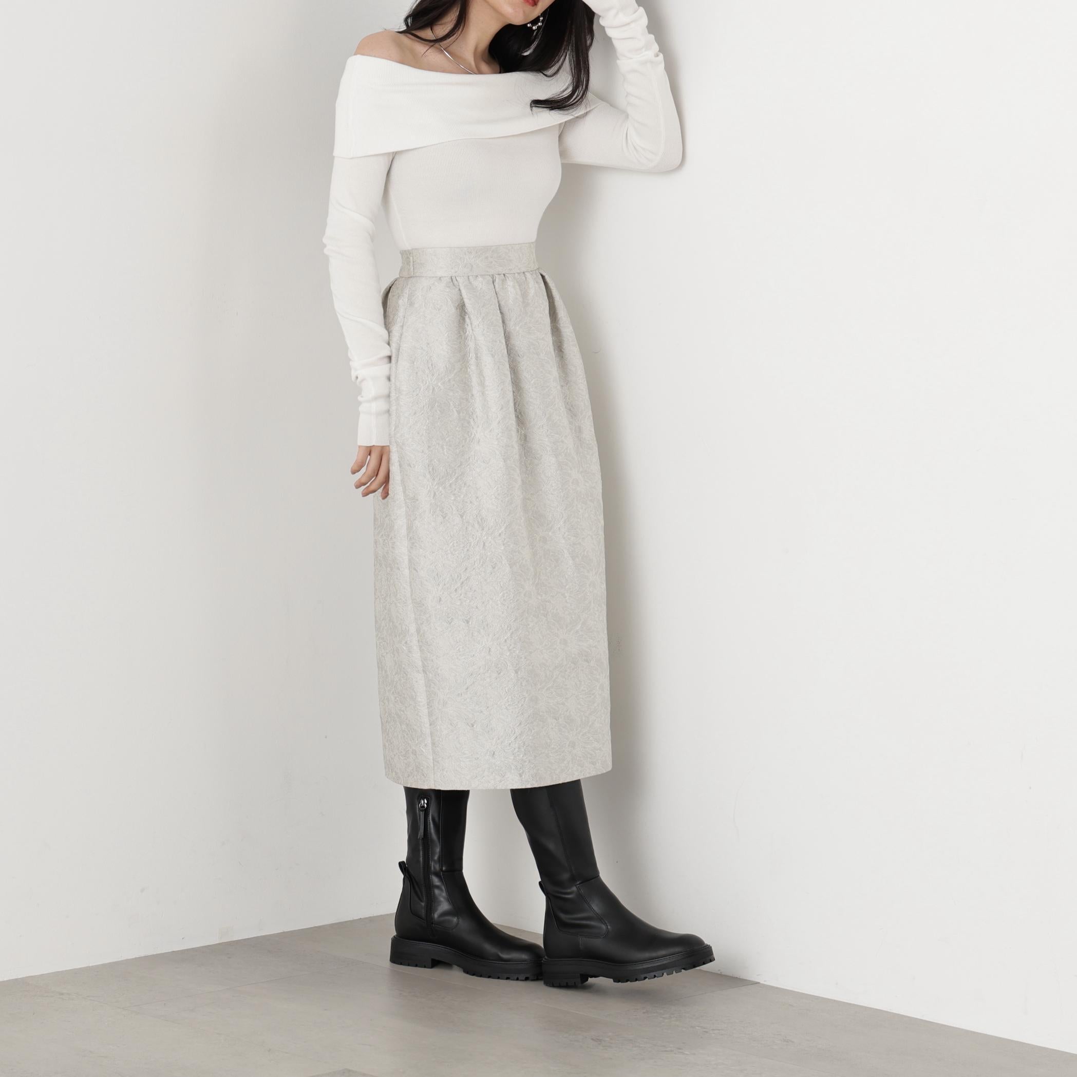 オフショルダー２ＷＡＹニットプルオーバー ホワイト