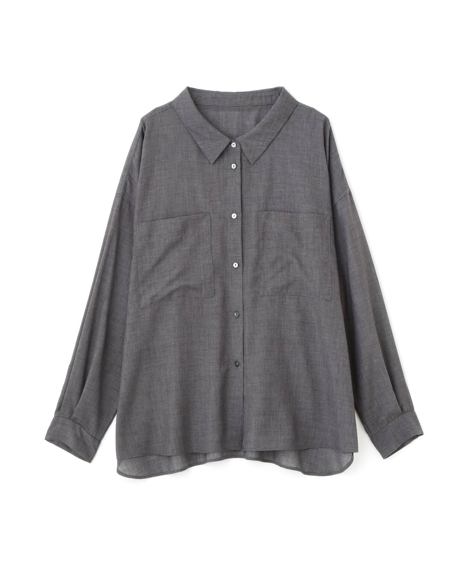 ◆バックレースアップシャツ グレー
