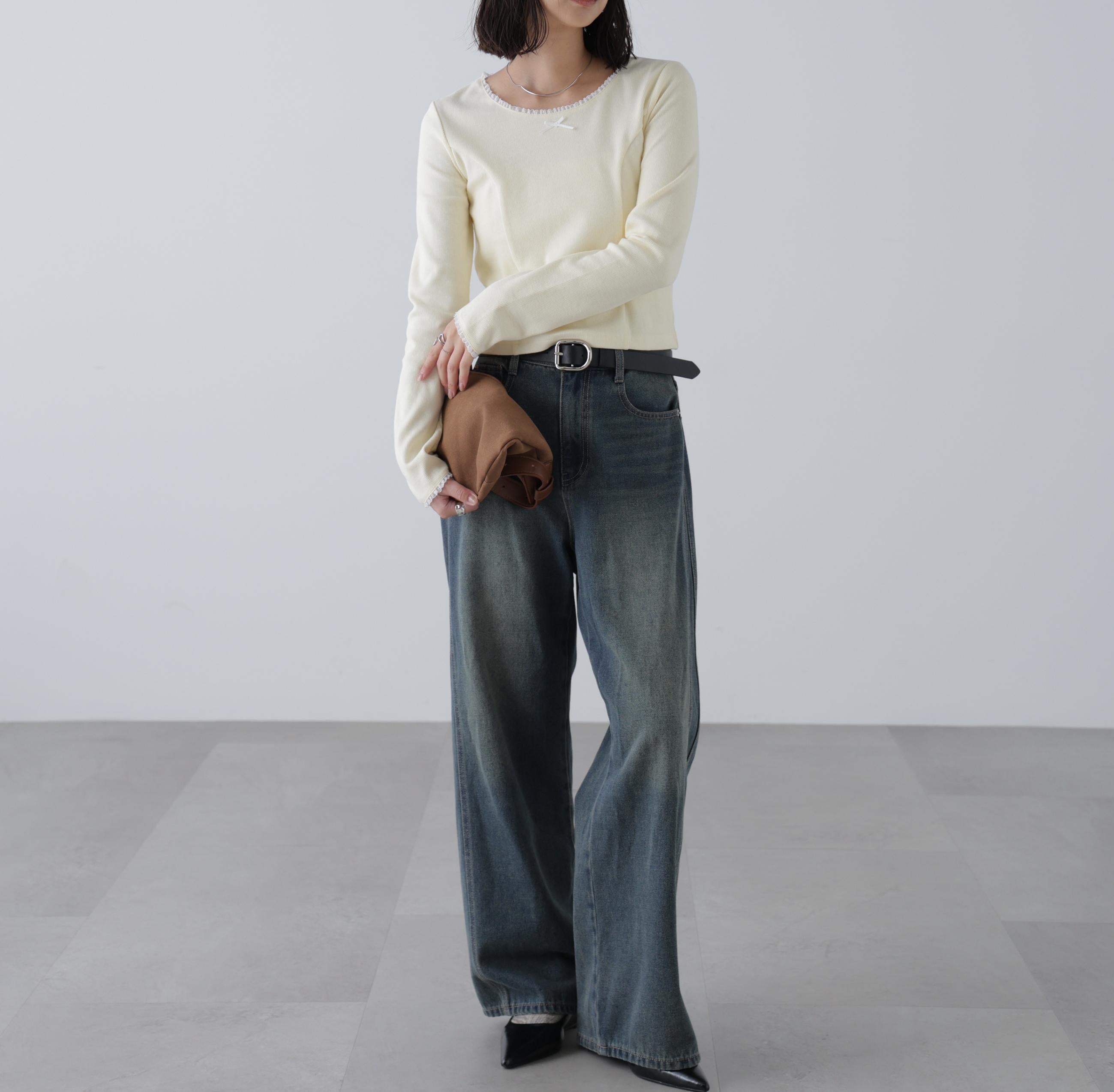 コンパクトフリルカットソー オフ