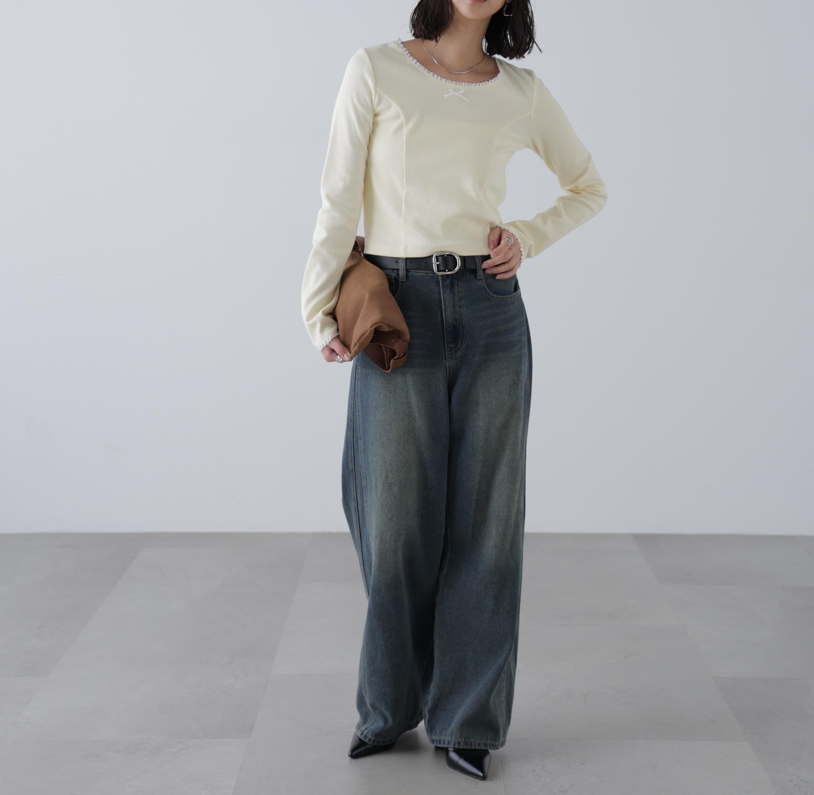 コンパクトフリルカットソー オフ