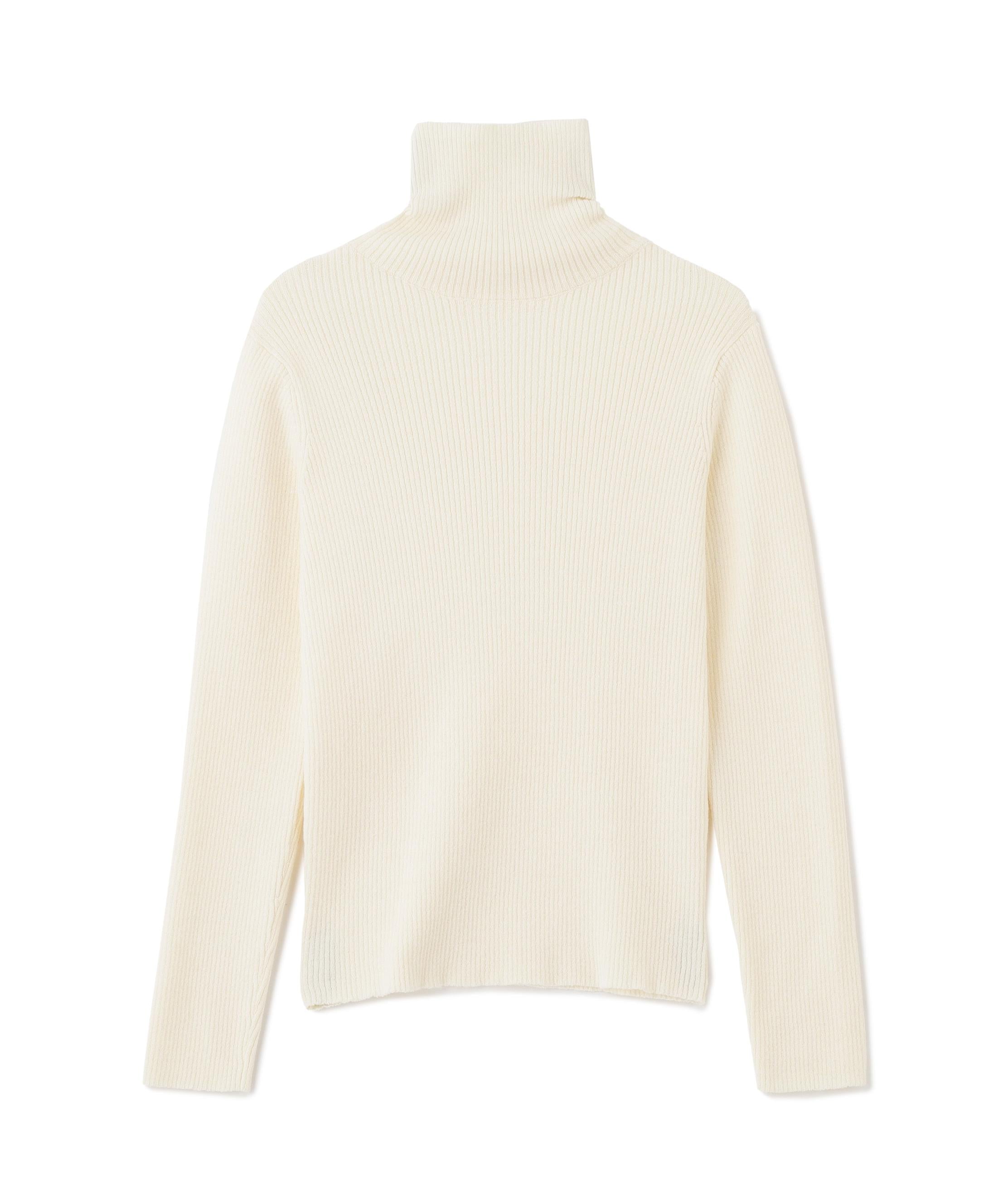 タートルネックリブニット ホワイト
