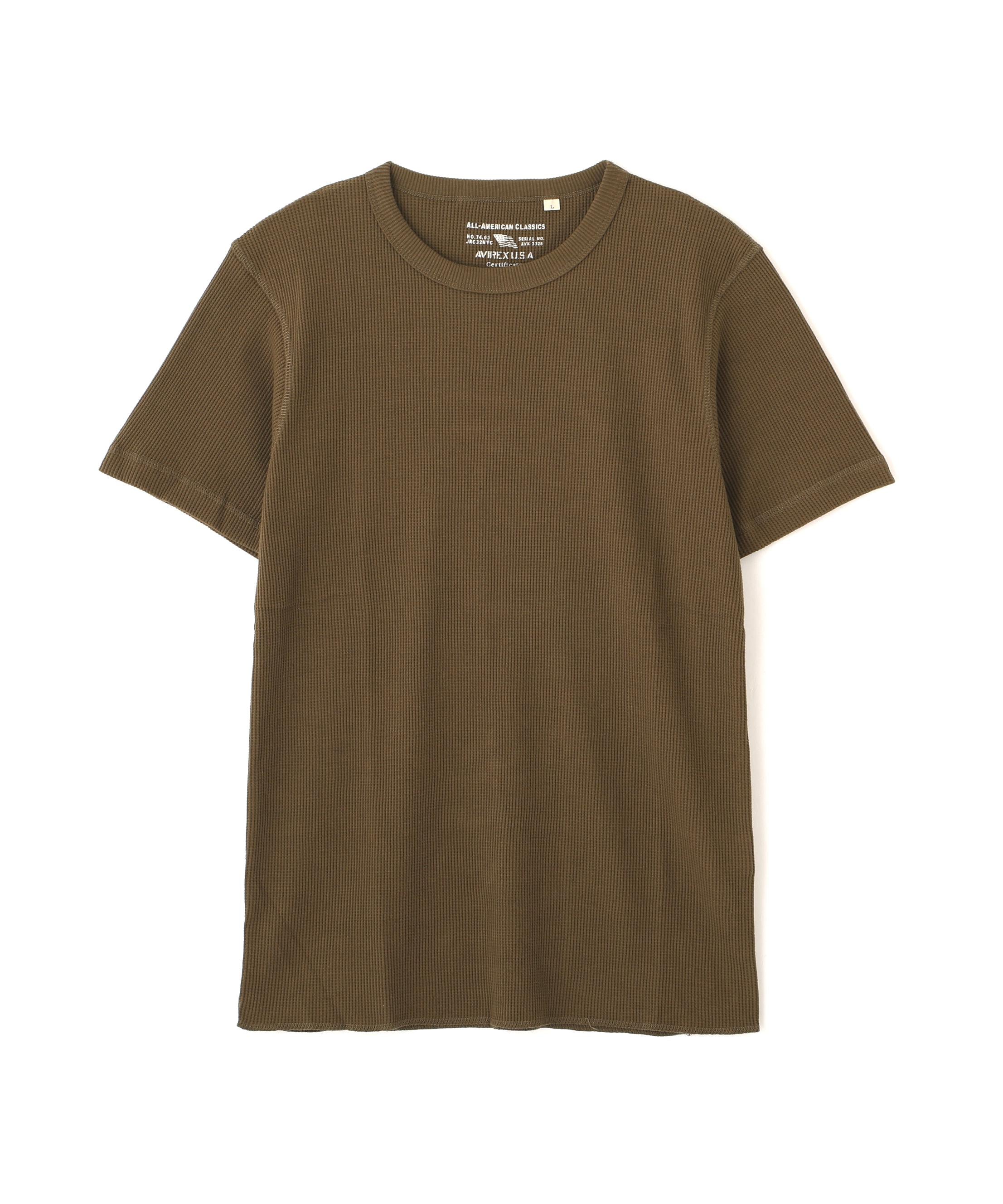 《DAILY/デイリー》THERMAL CREW NECK T-SHIRT オリーブ