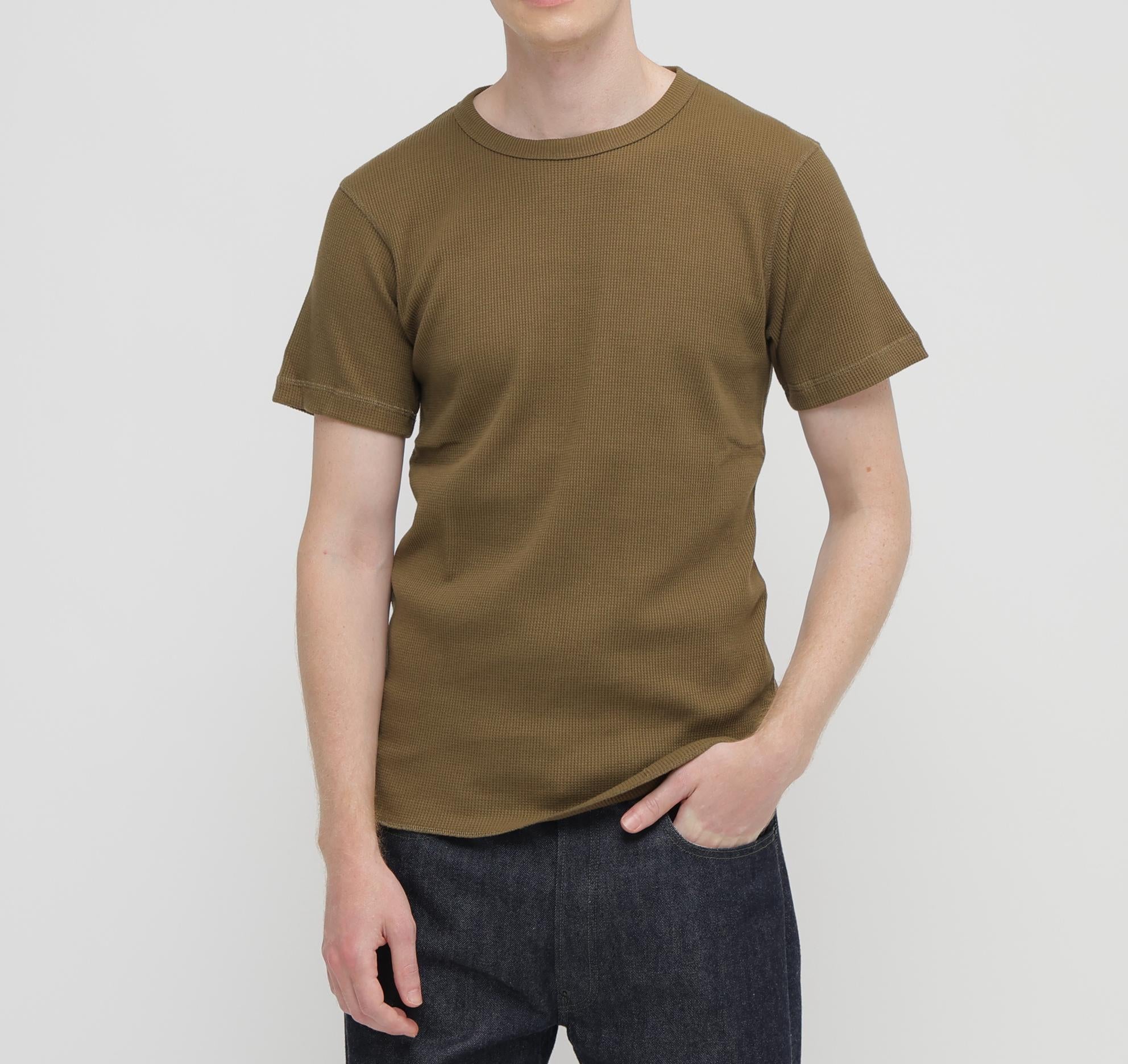 《DAILY/デイリー》THERMAL CREW NECK T-SHIRT オリーブ