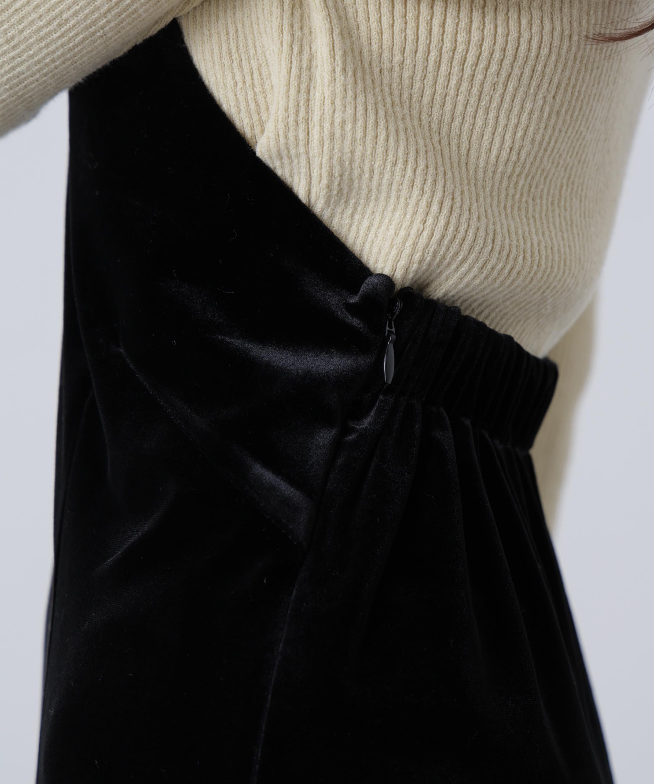 ホルターネックベロアキャミワンピース ブラック