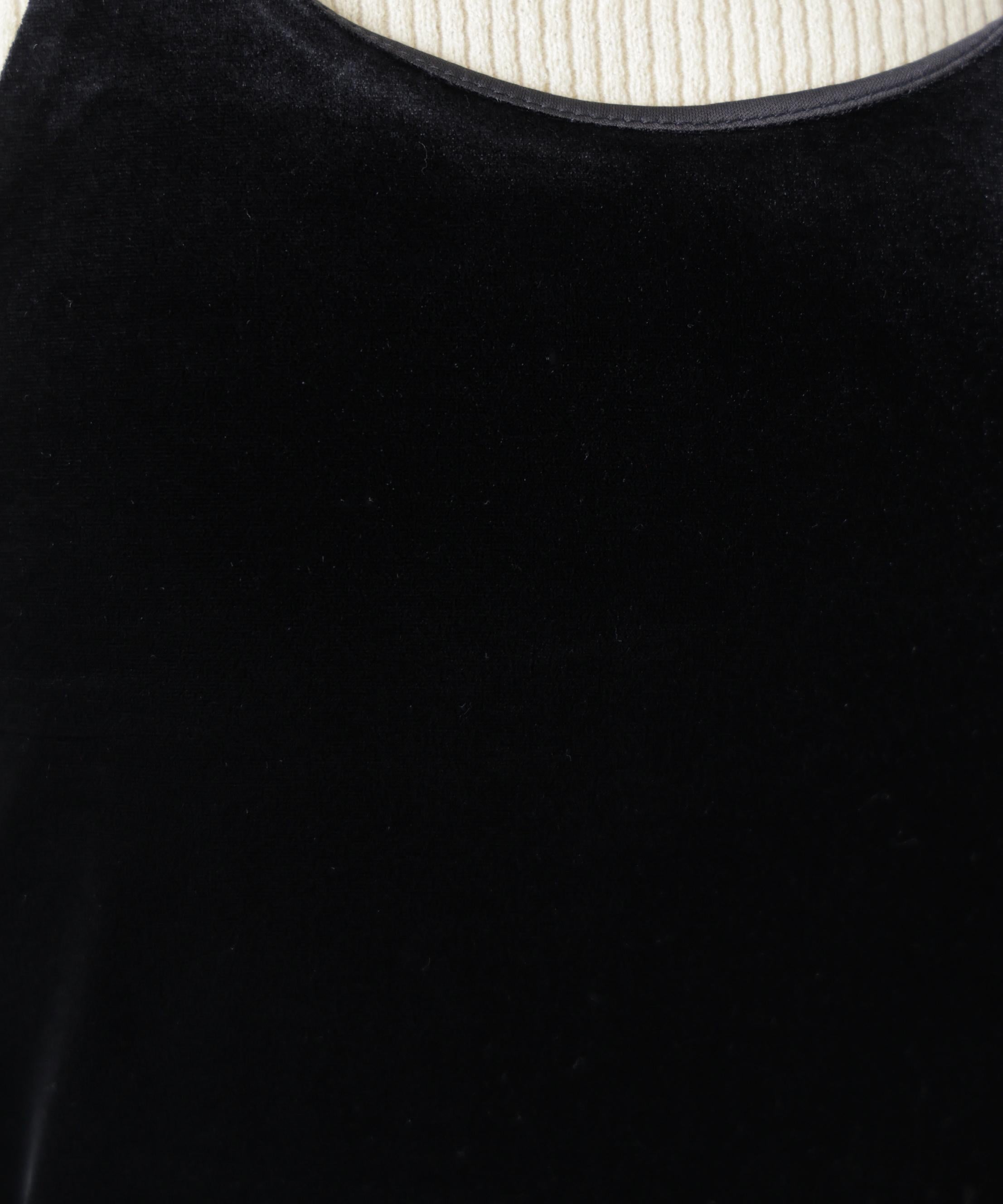 ホルターネックベロアキャミワンピース ブラック