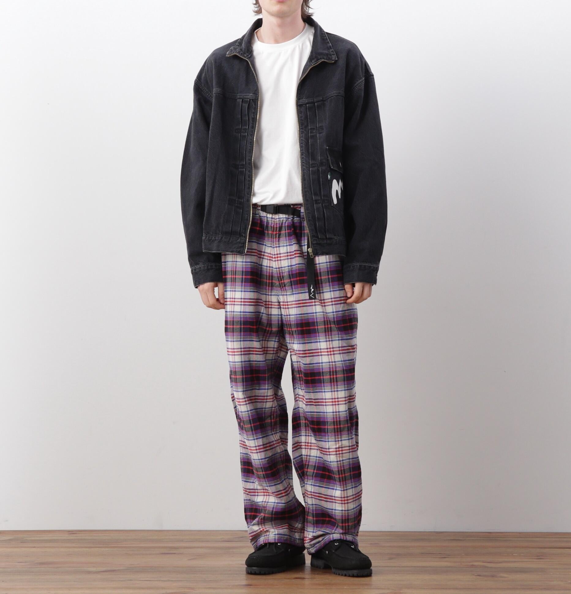 MANASTASH/マナスタッシュ/WASHED PLAID STRING PANTS