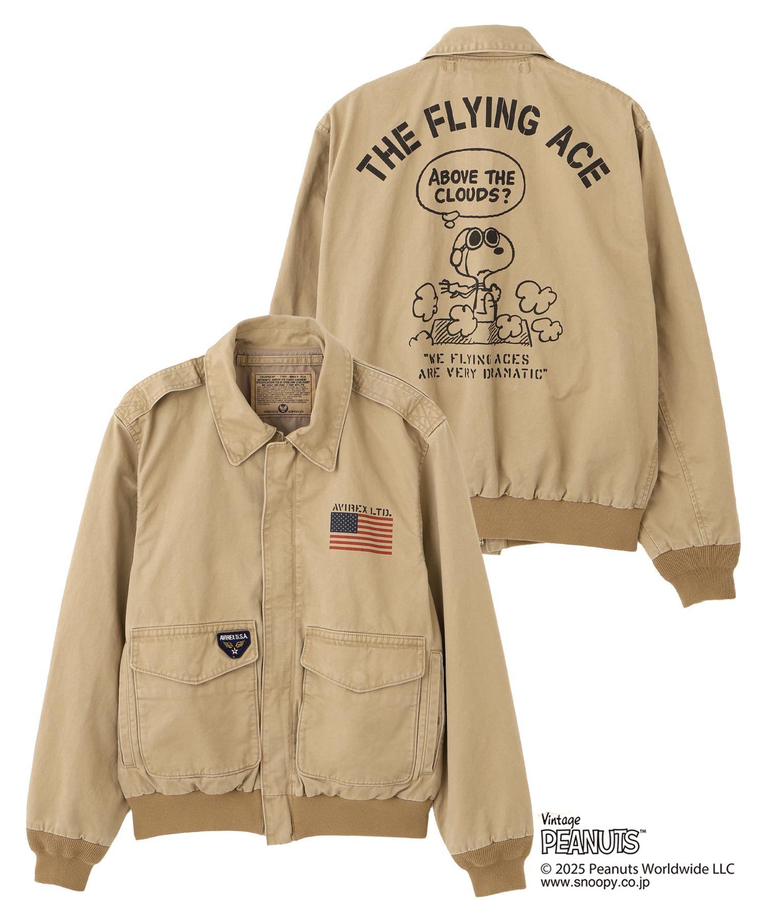 AVIREX × PEANUTS COTTON A-2 