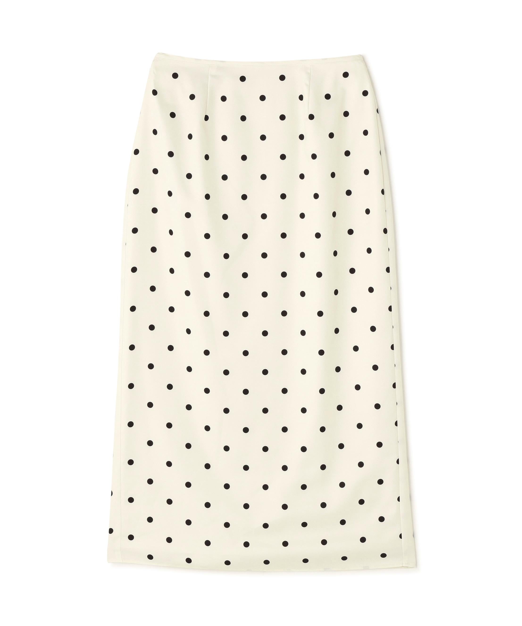 ドットサテンタイトスカート オフホワイトベース2