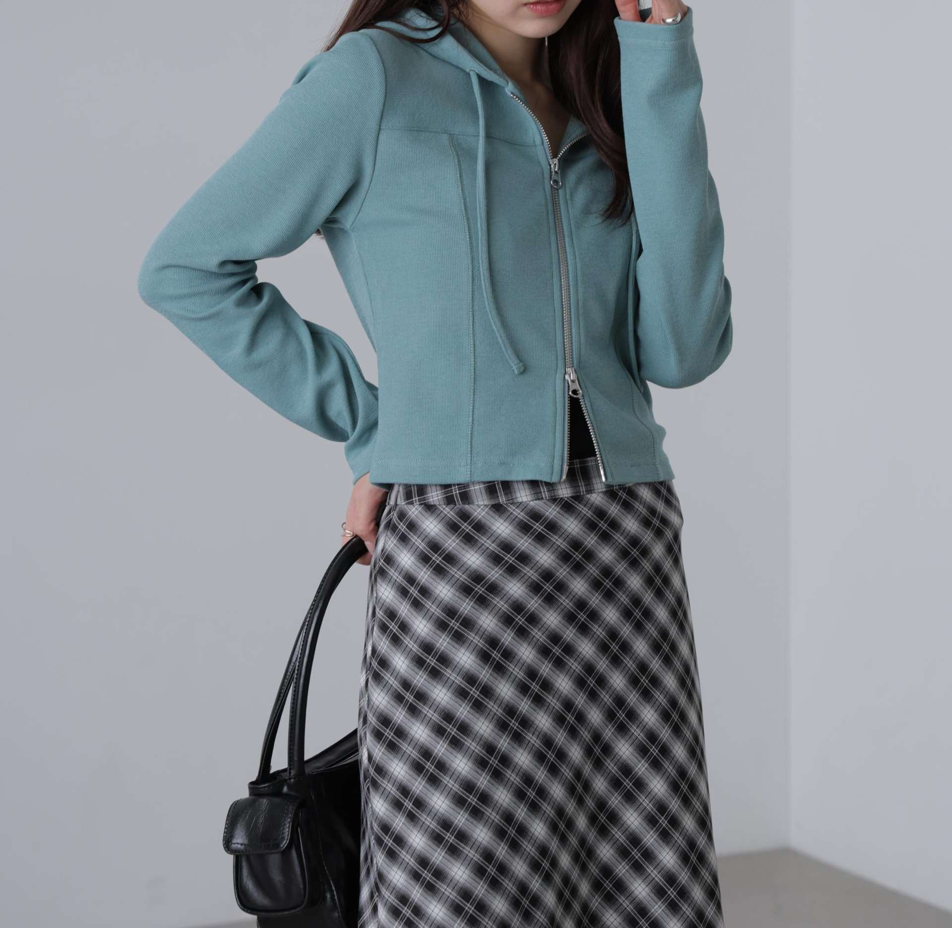 フィットジップパーカー グリーン