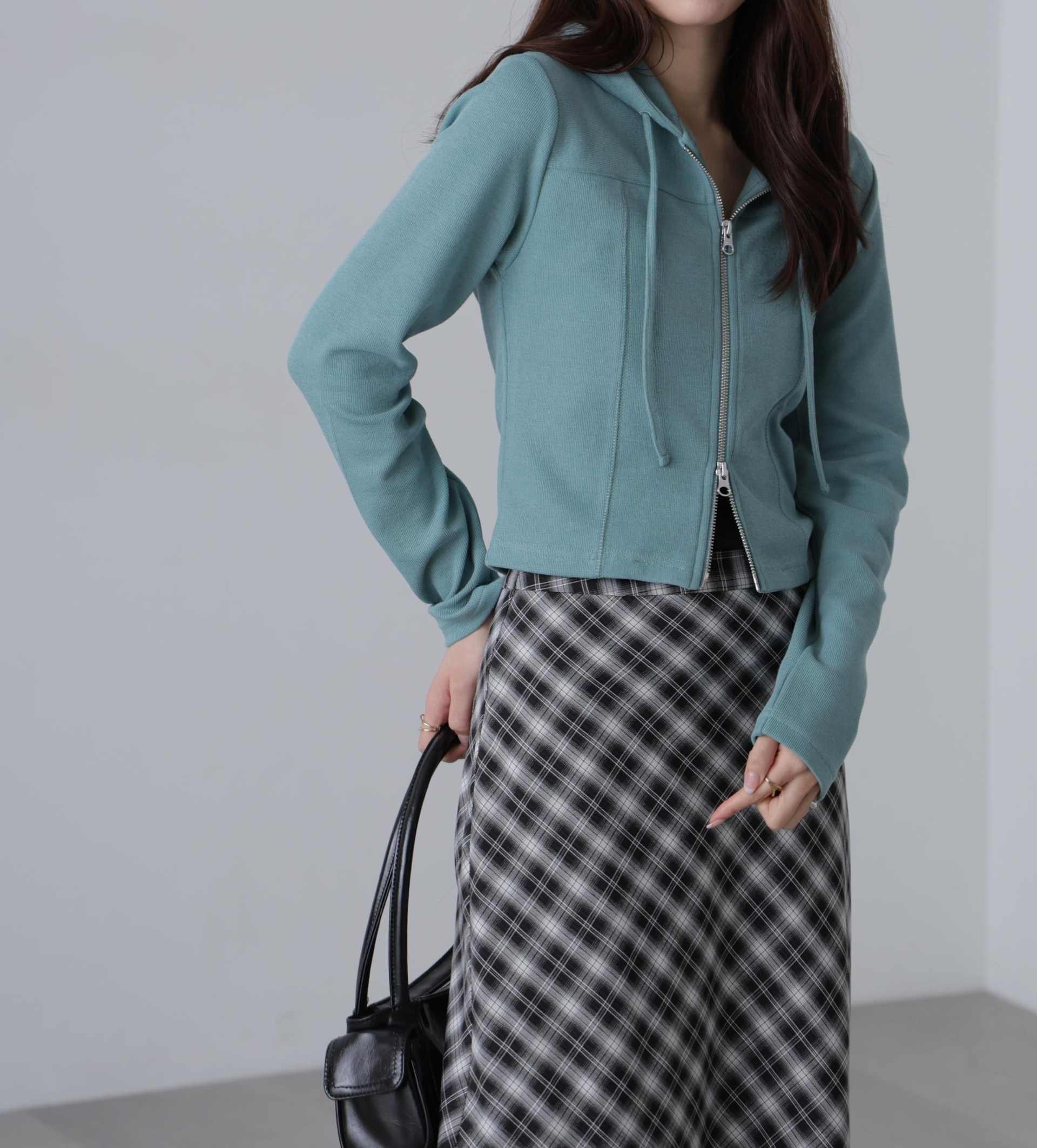 フィットジップパーカー グリーン