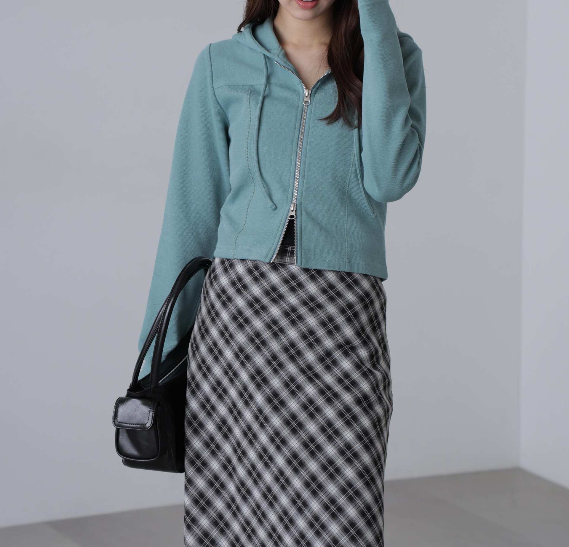 フィットジップパーカー グリーン