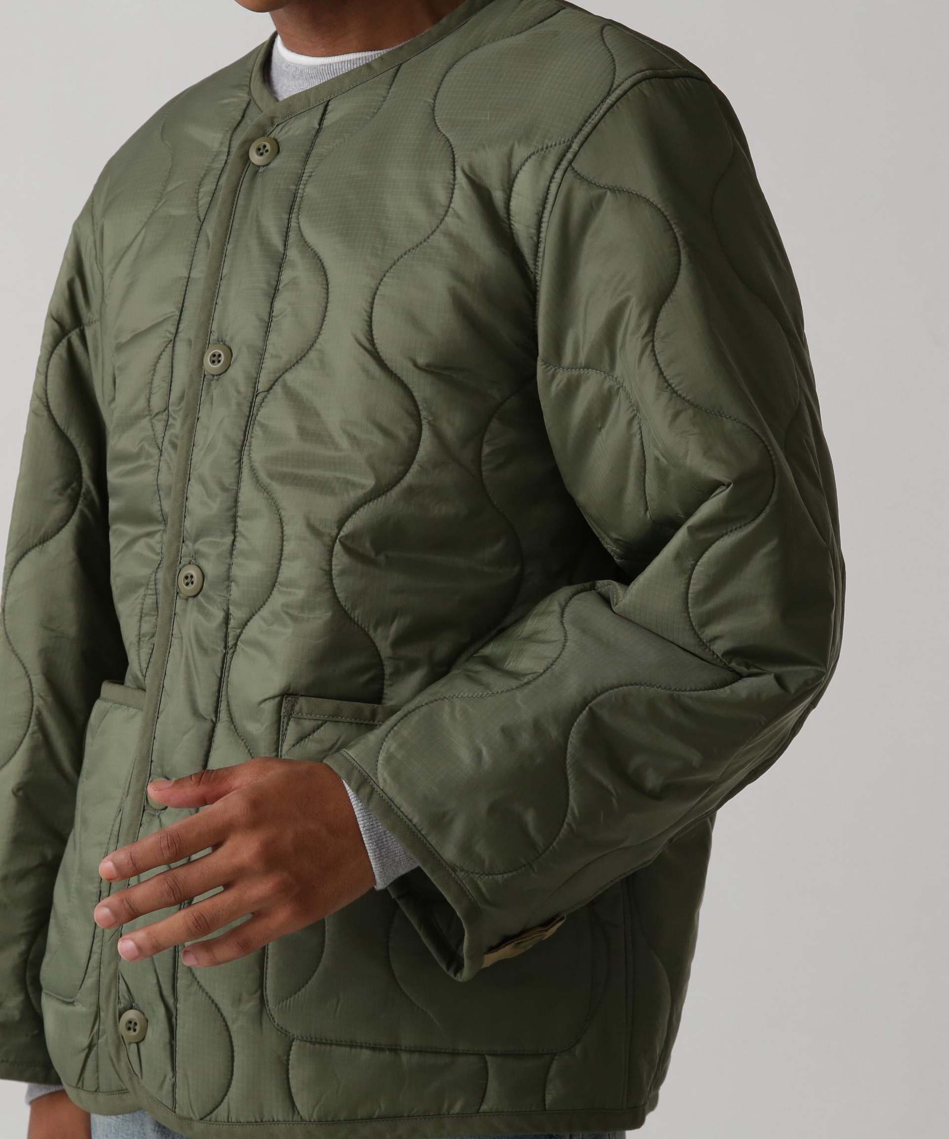 QILTING LINE> JACKET オリーブ