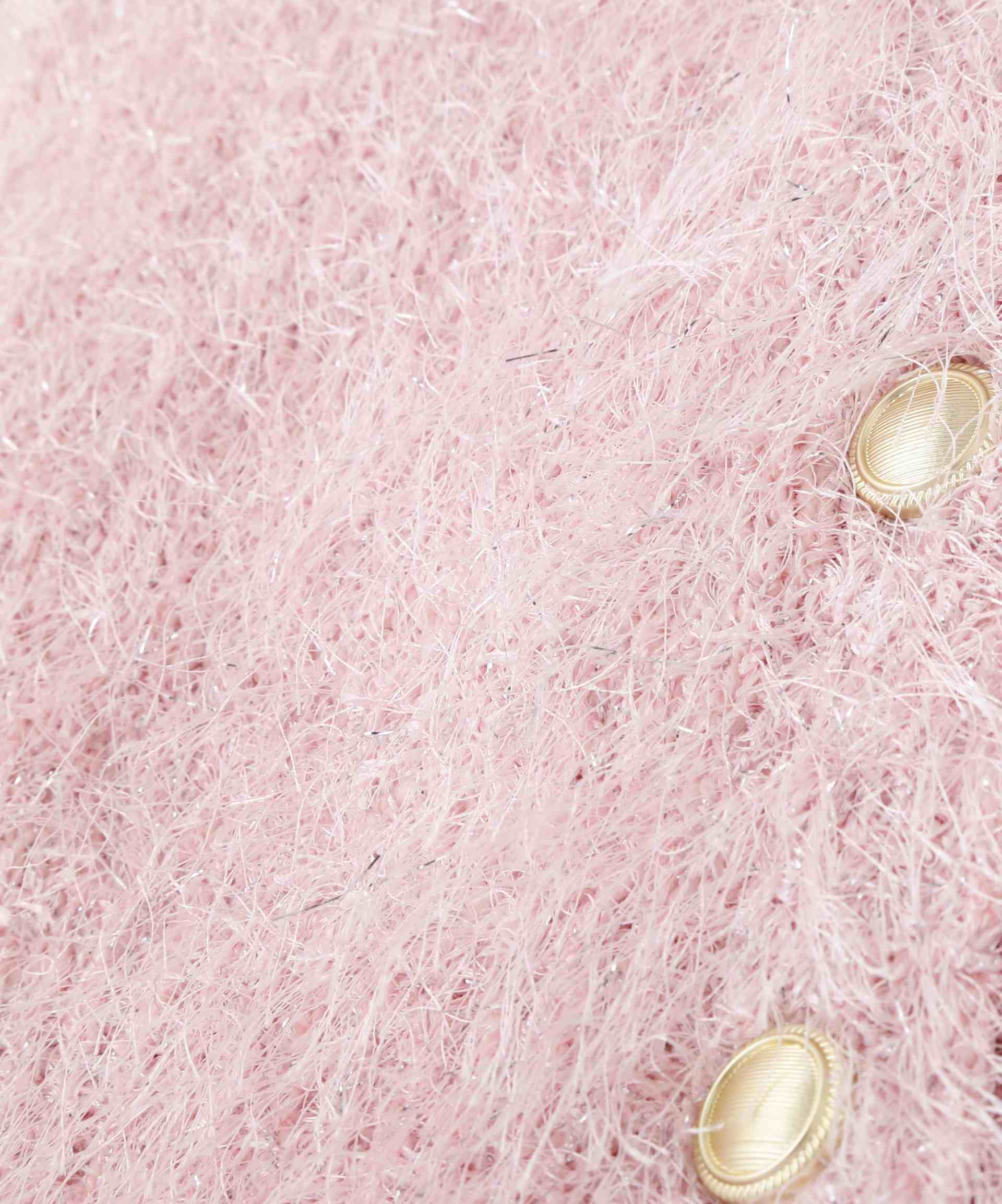 ラメフェザーニットジャケット ピンク