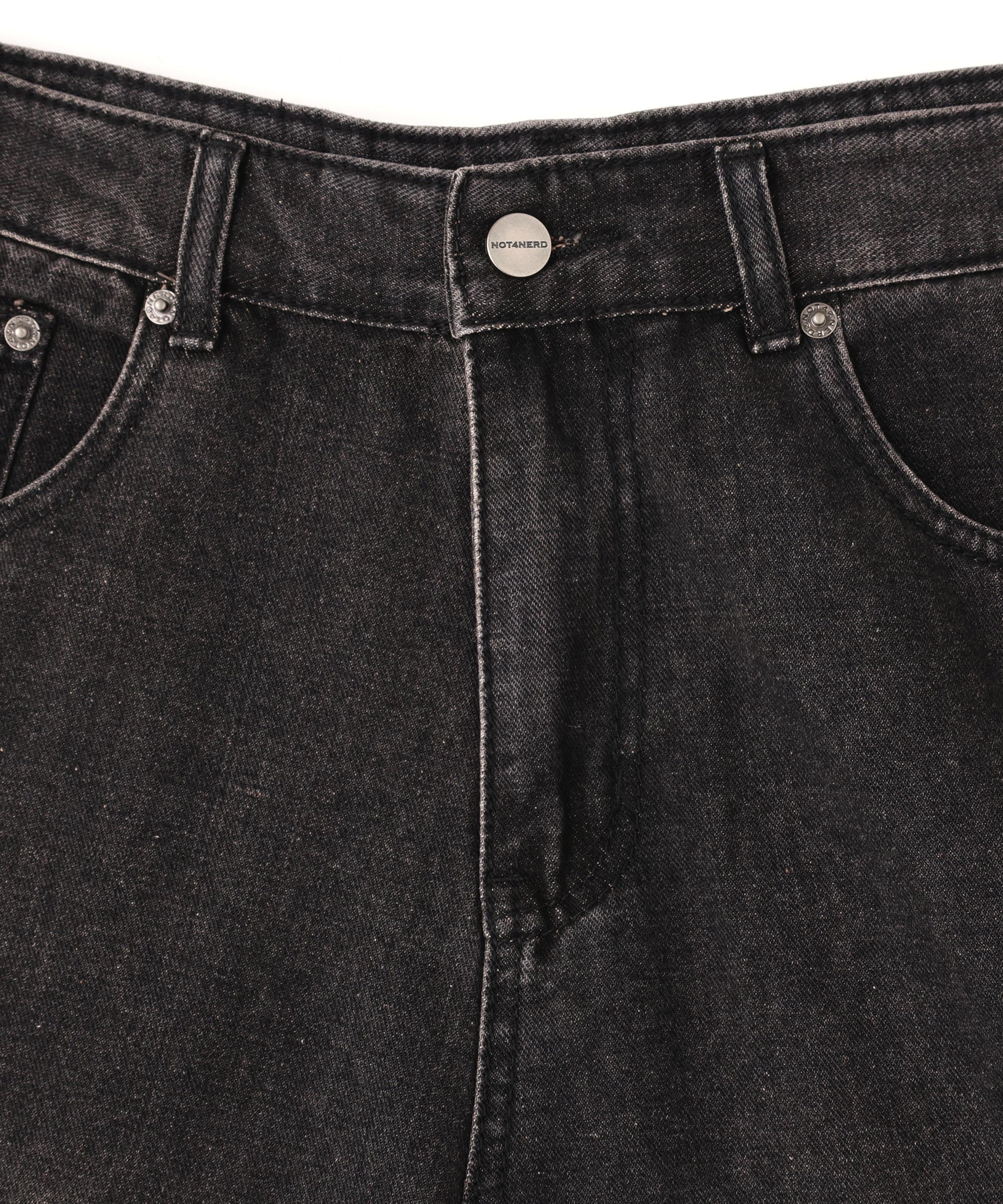 NOT4NERD/ノットフォーナード/FLAME DENIM SHORTS ブラック