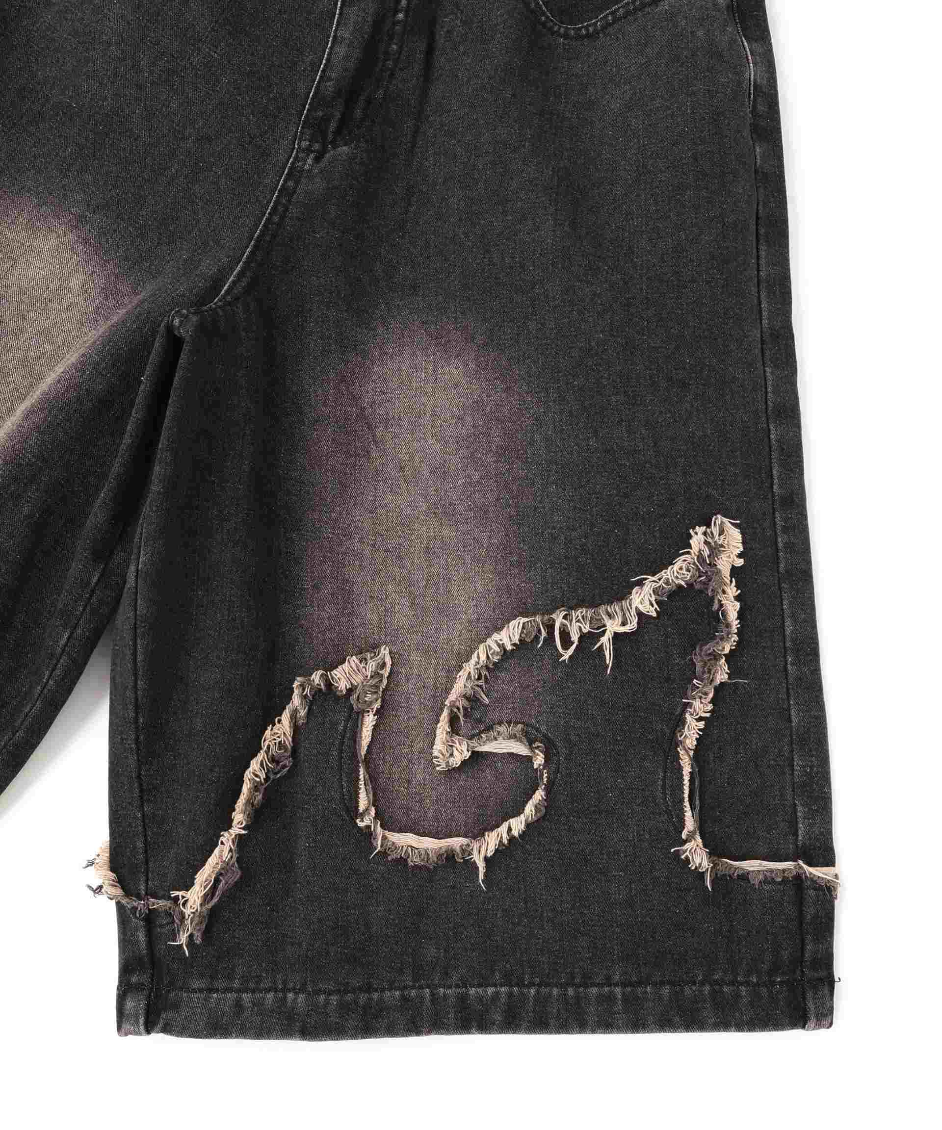 NOT4NE>D/ノットフォーナード/FLAME DENIM SHO>TS ブラック