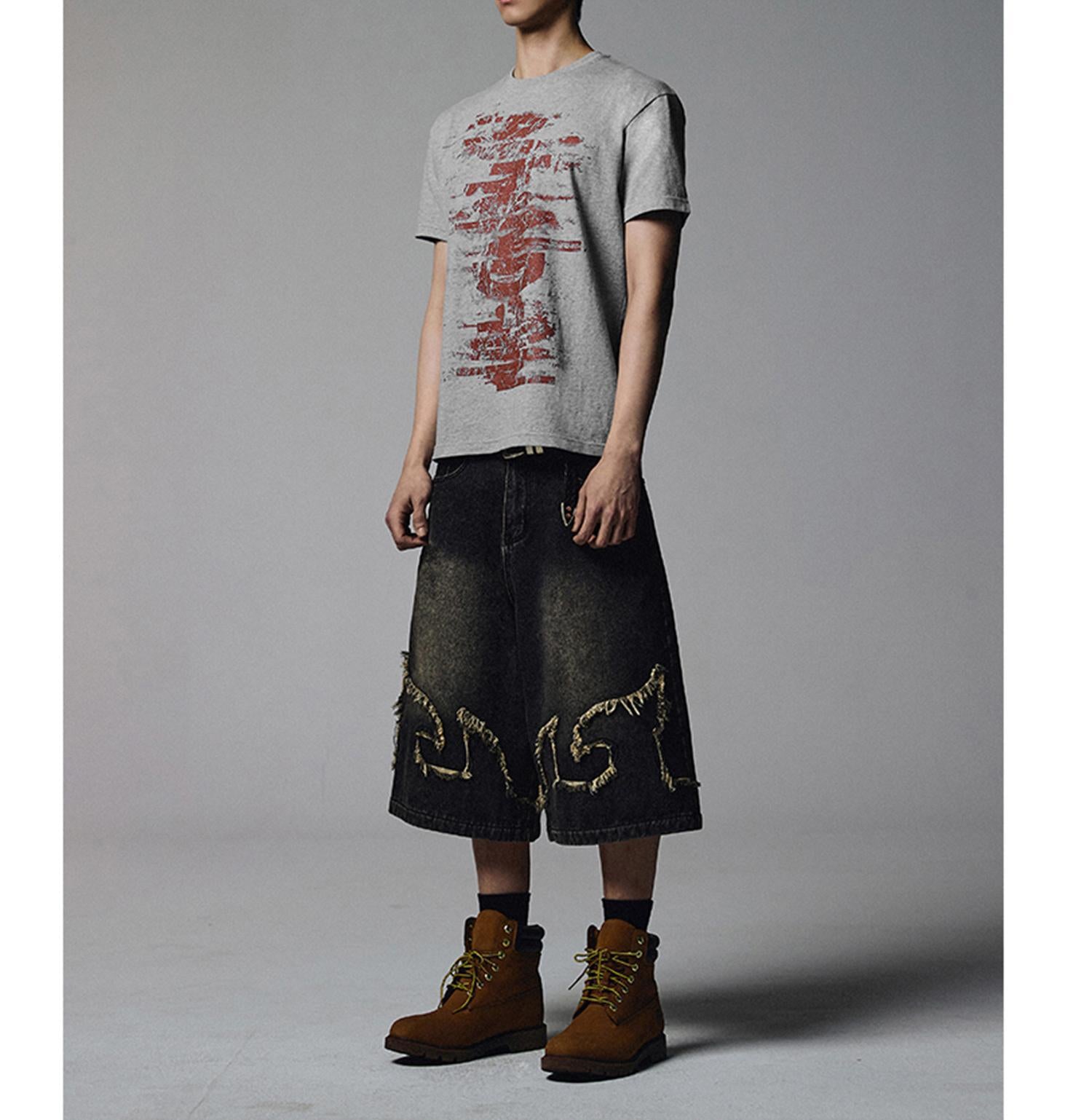 NOT4NE>D/ノットフォーナード/FLAME DENIM SHO>TS ブラック