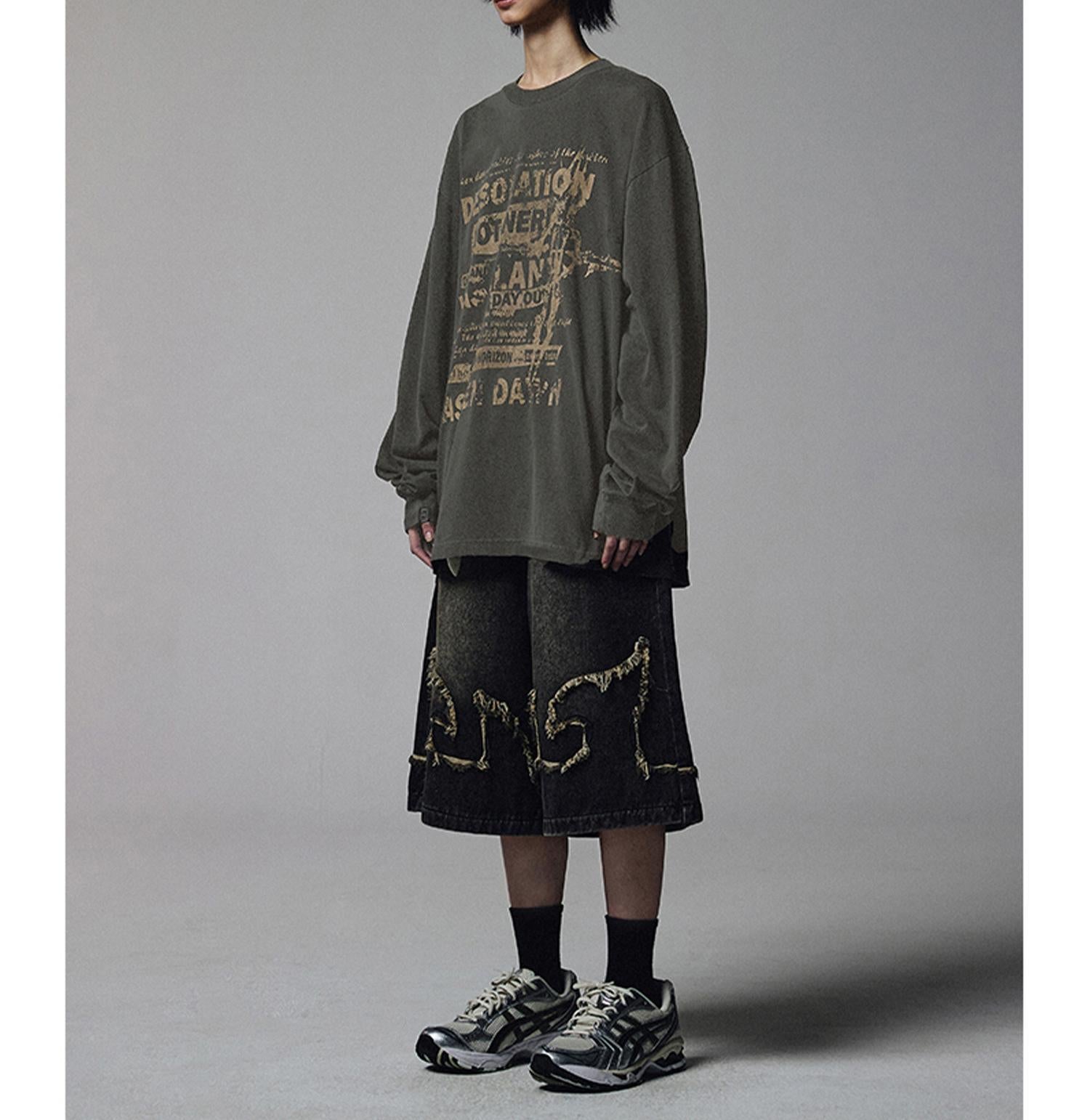 NOT4NE>D/ノットフォーナード/FLAME DENIM SHO>TS ブラック