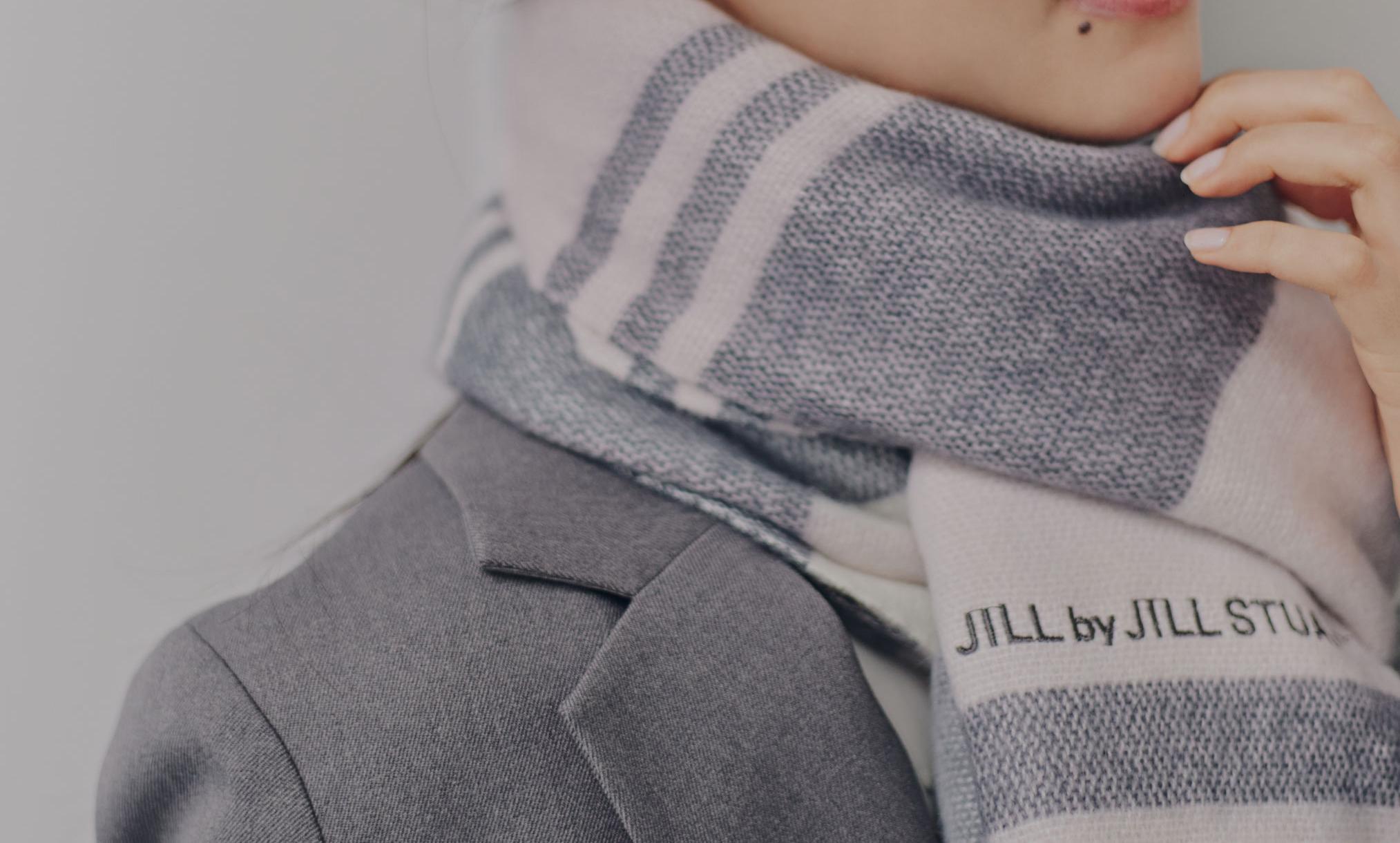 エンブロイダリーロゴチェックストール ピンク