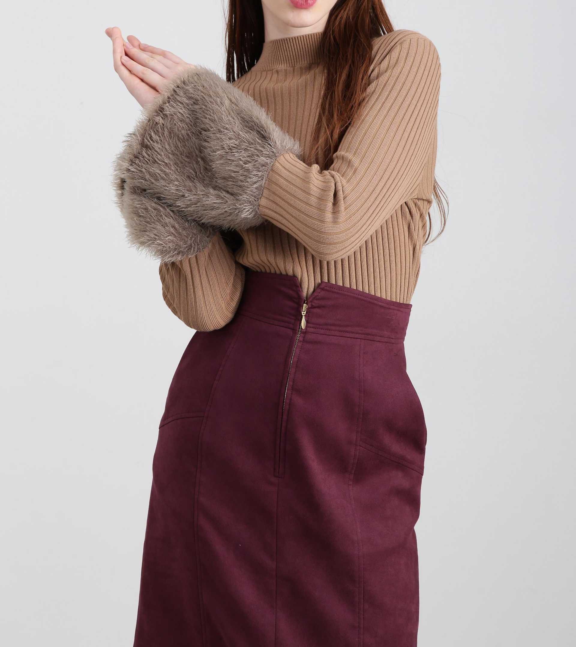 ◆フェザーコンビニットトップス モカ6