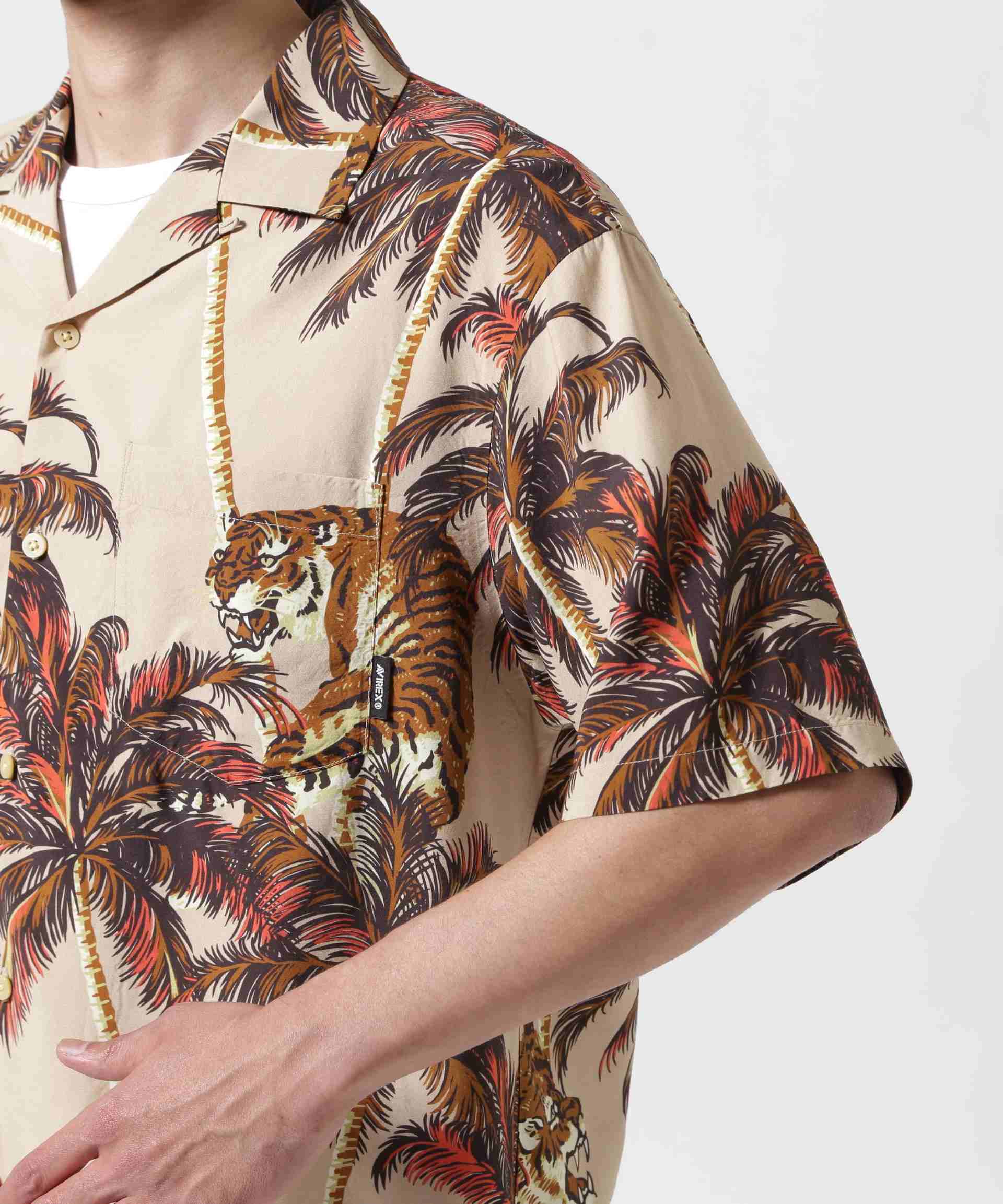 トップス AVIREX/ALOHA SHIRT \"TIGER & PALM TREE\" ALOHA SHIRT 