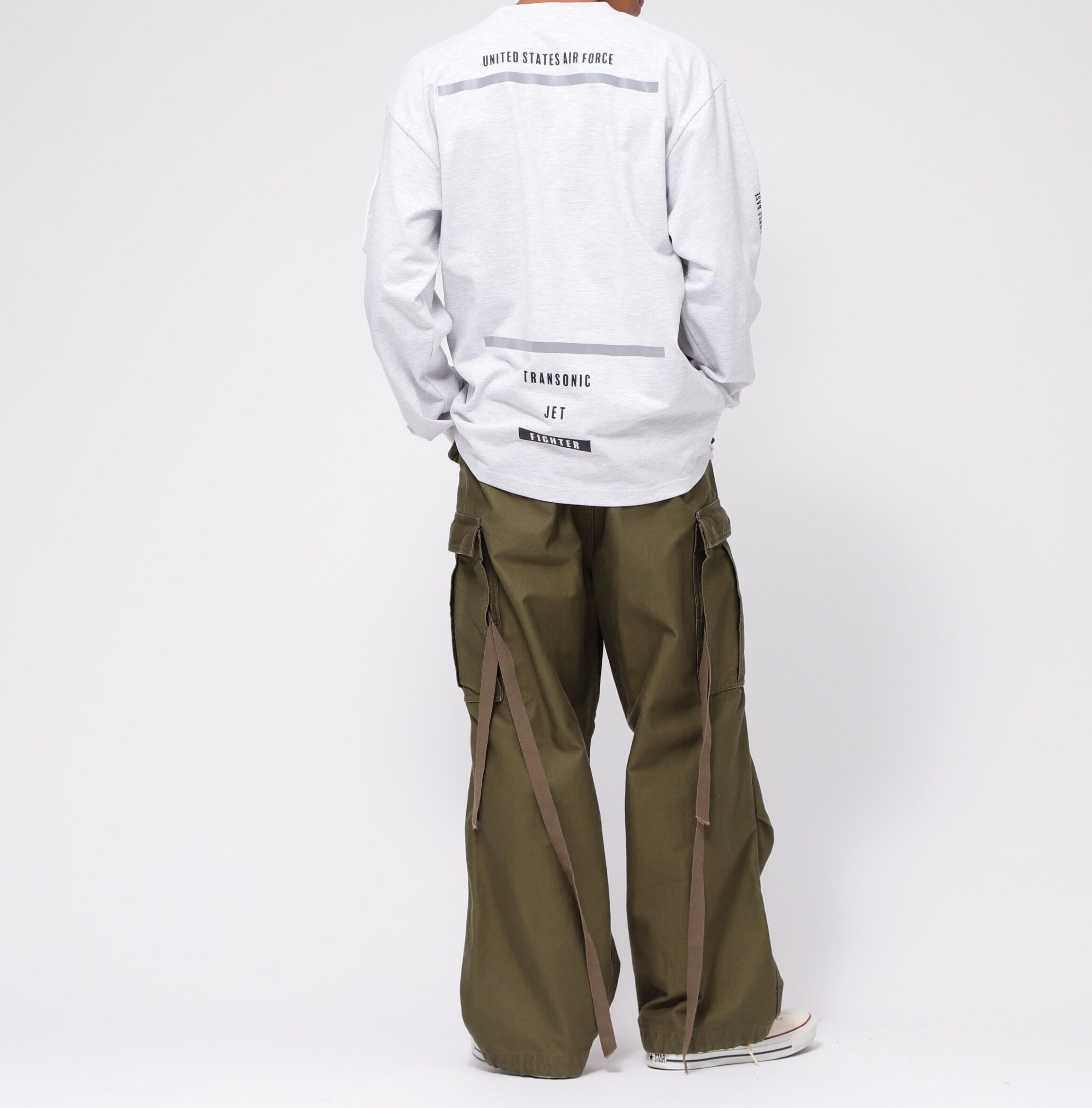 SIDE ZIP STENCIL T-SHI>T "HAT IN THE >ING" / サイドジップ ステンシル 長袖Tシャツ "ハット  ホワイトカモ34
