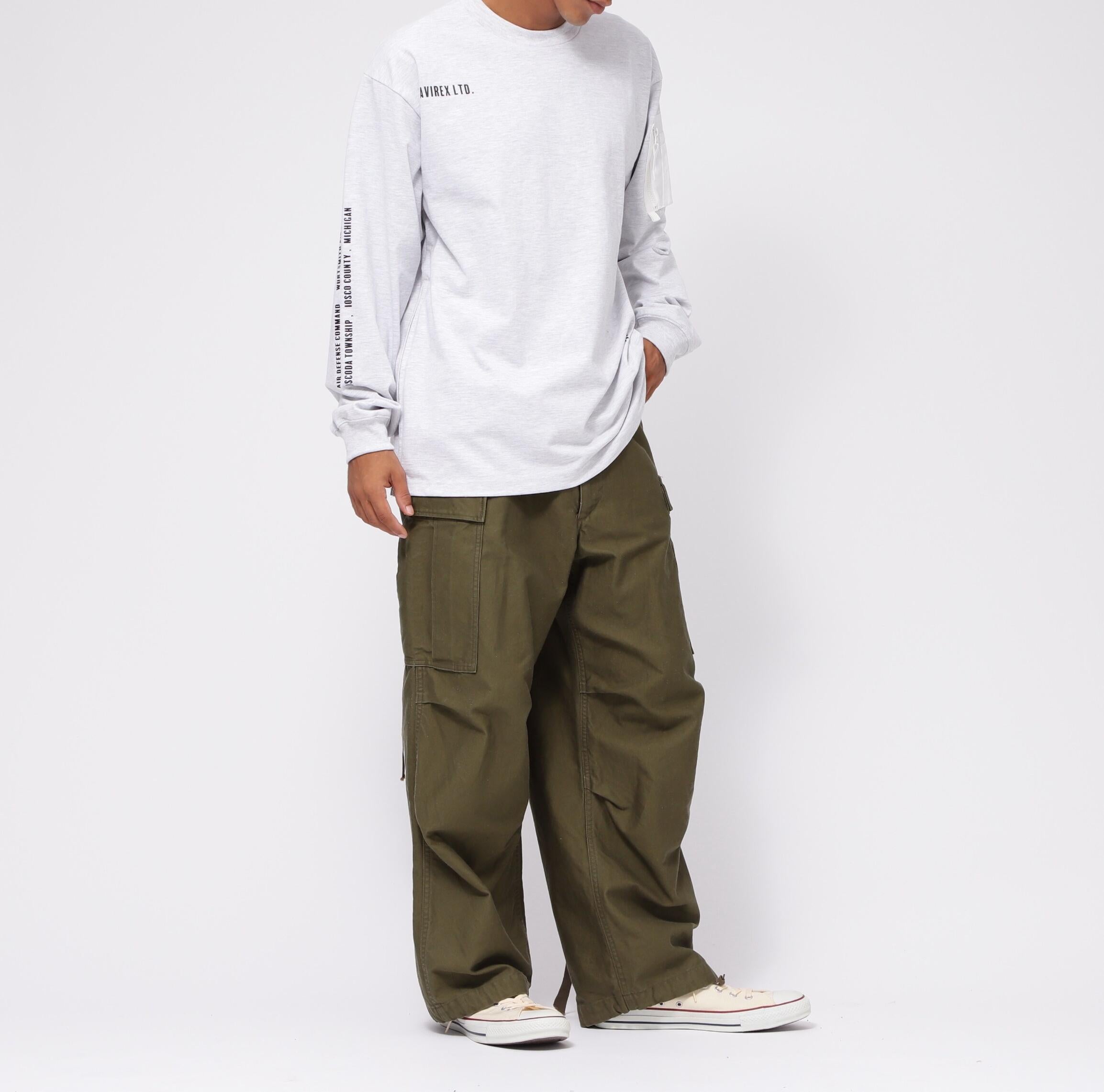 SIDE ZIP STENCIL T-SHI>T "HAT IN THE >ING" / サイドジップ ステンシル 長袖Tシャツ "ハット  ホワイトカモ34