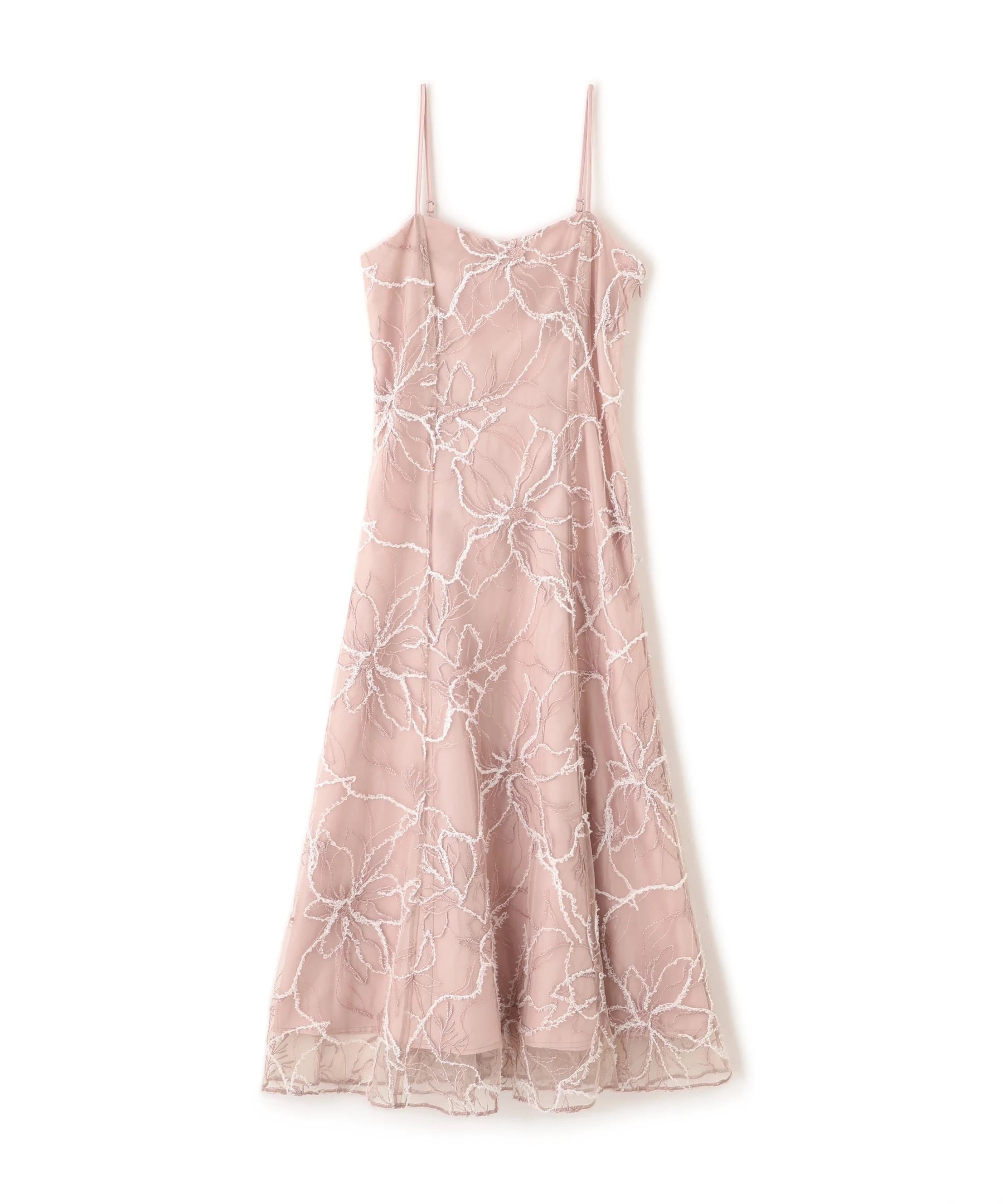 フェザーレース2ピースワンピース ピンク