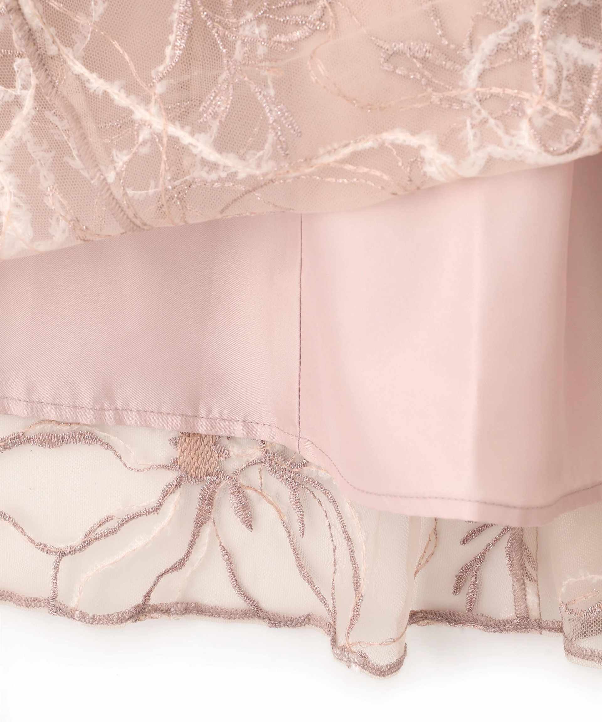 フェザーレース2ピースワンピース ピンク