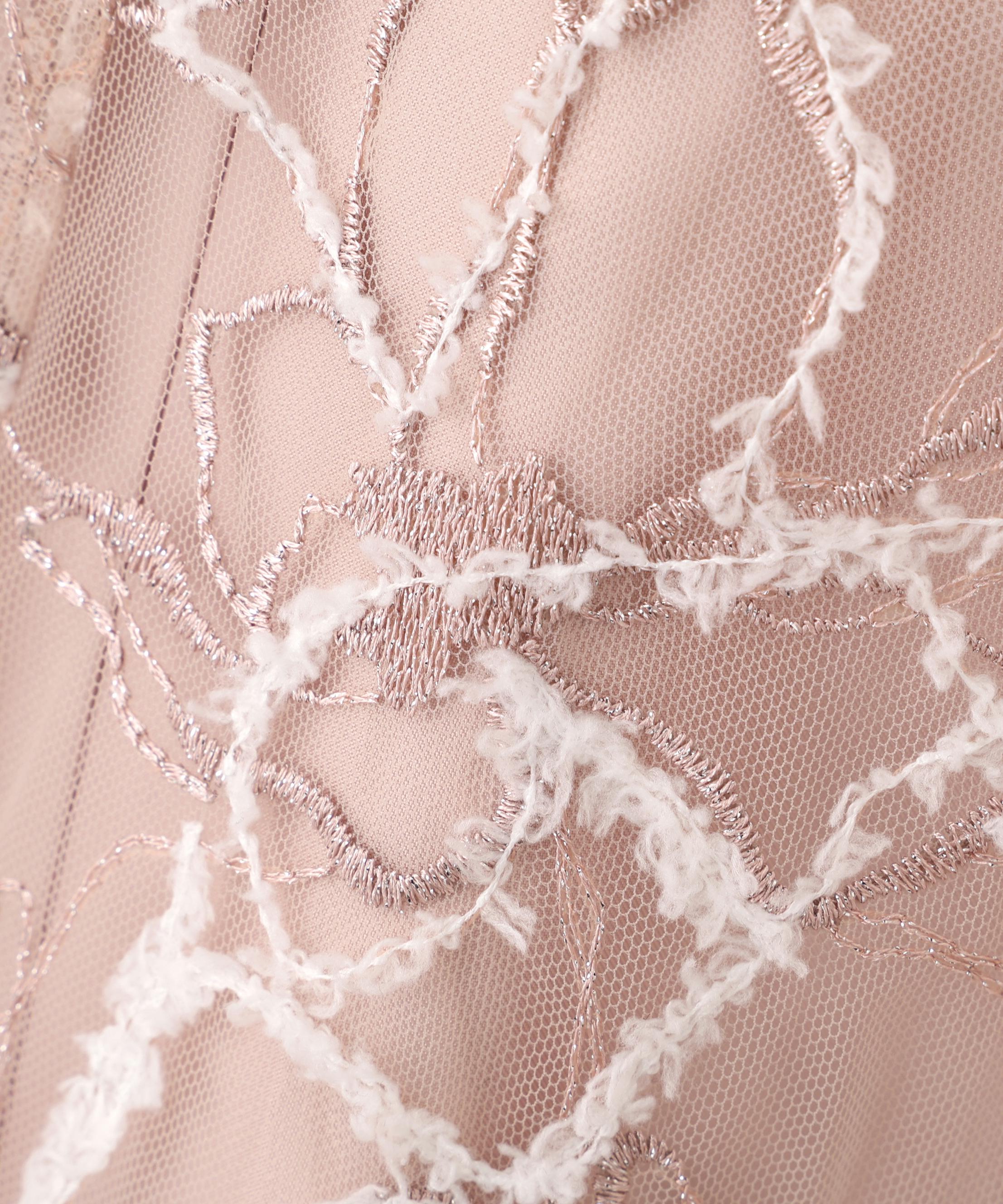 フェザーレース2ピースワンピース ピンク