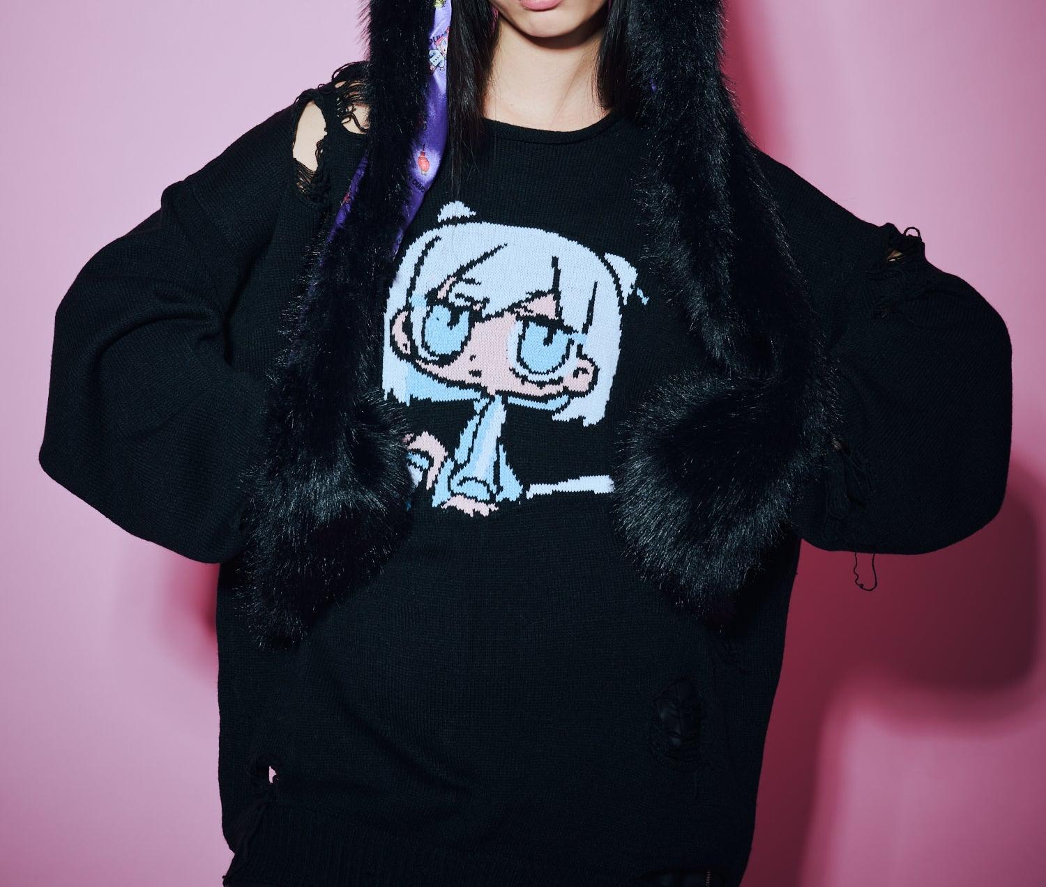 ANNA SUI NYC/アナ スイ エヌワイシー/『×寺田てら』TE>Aキャットファーマフラー ブラック