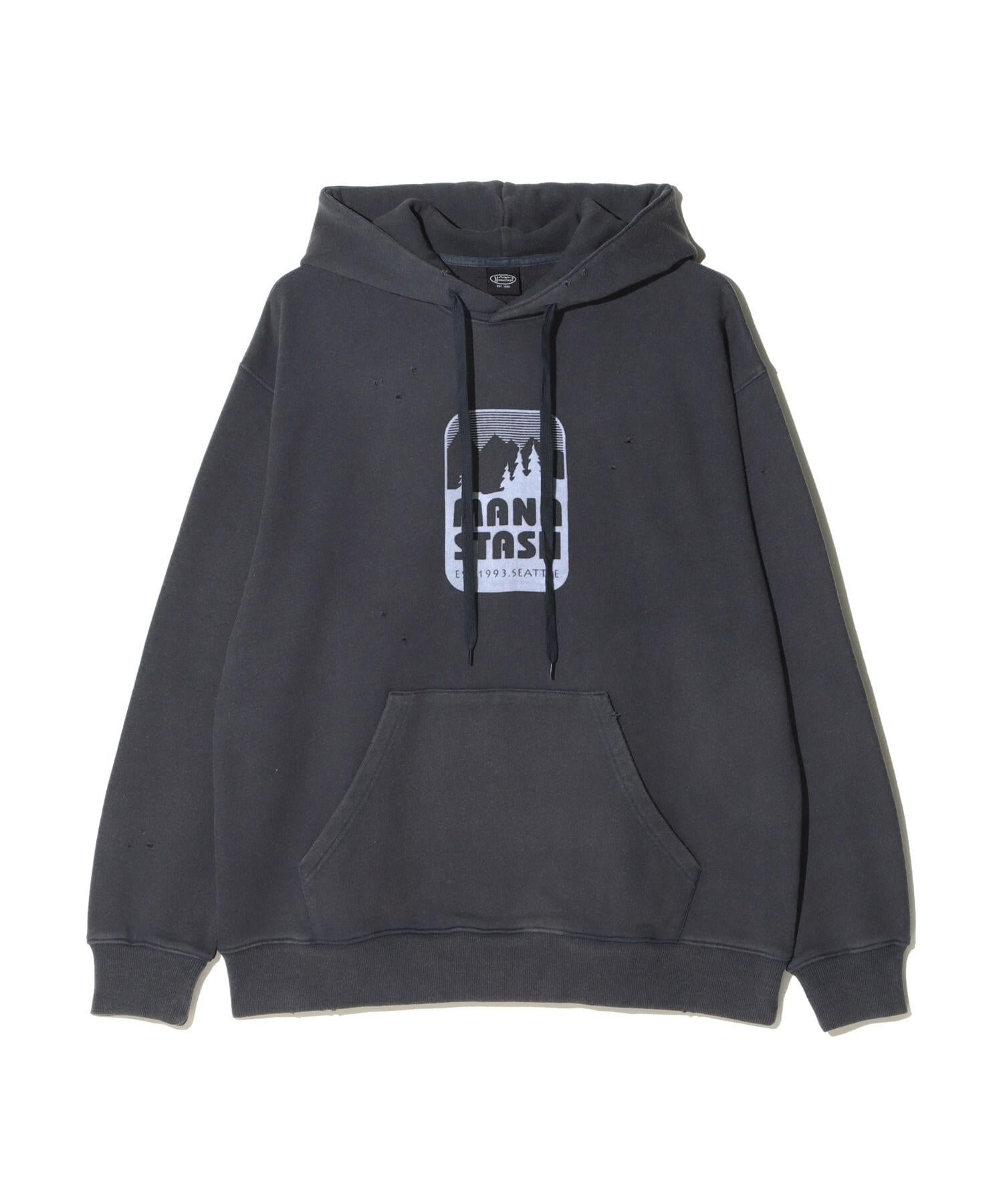MANASTASH/マナスタッシュ/DIST>ESSED HOODIE PA>K ネイビー