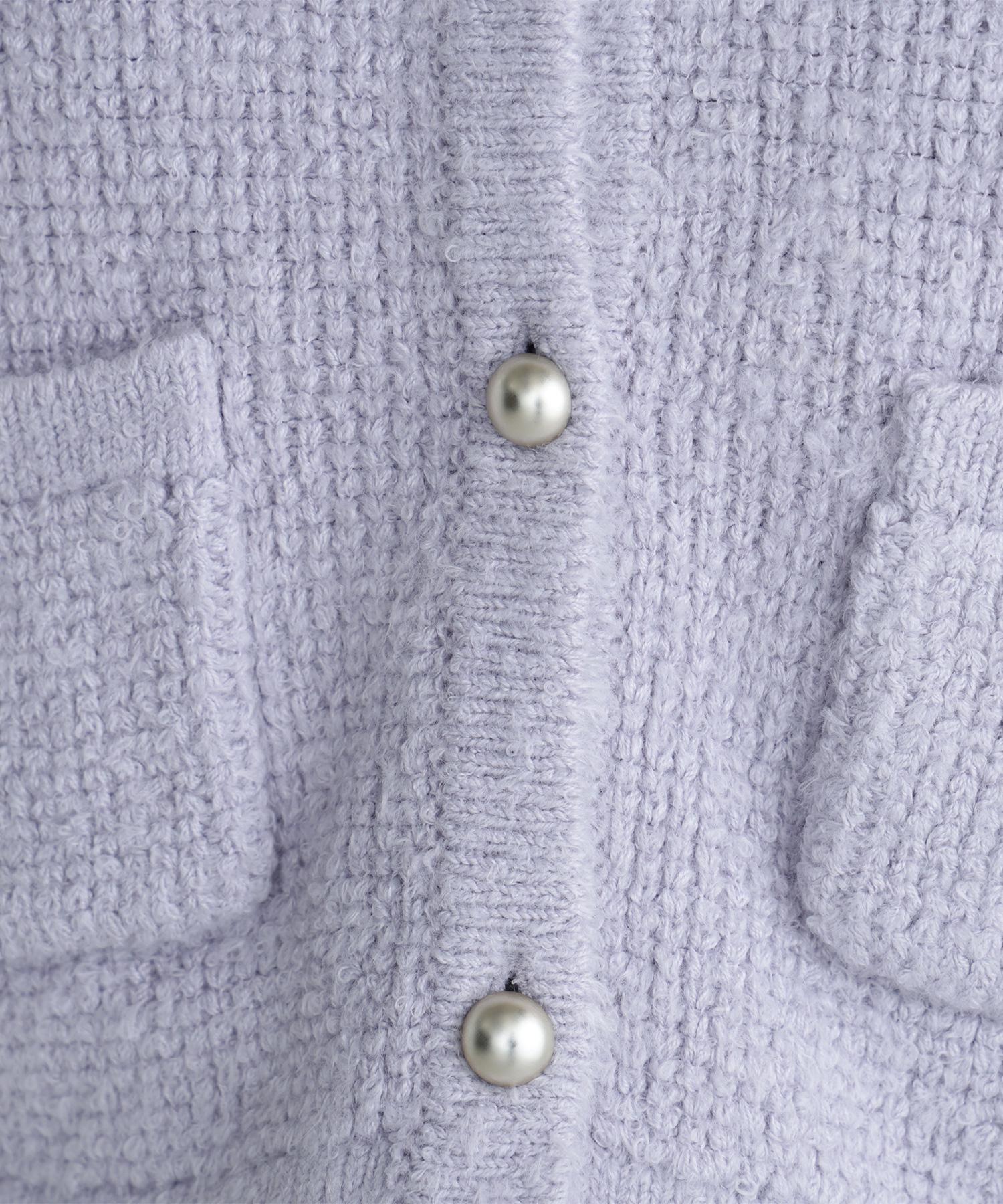 チュールペプラムニットアンサンブル ラベンダー