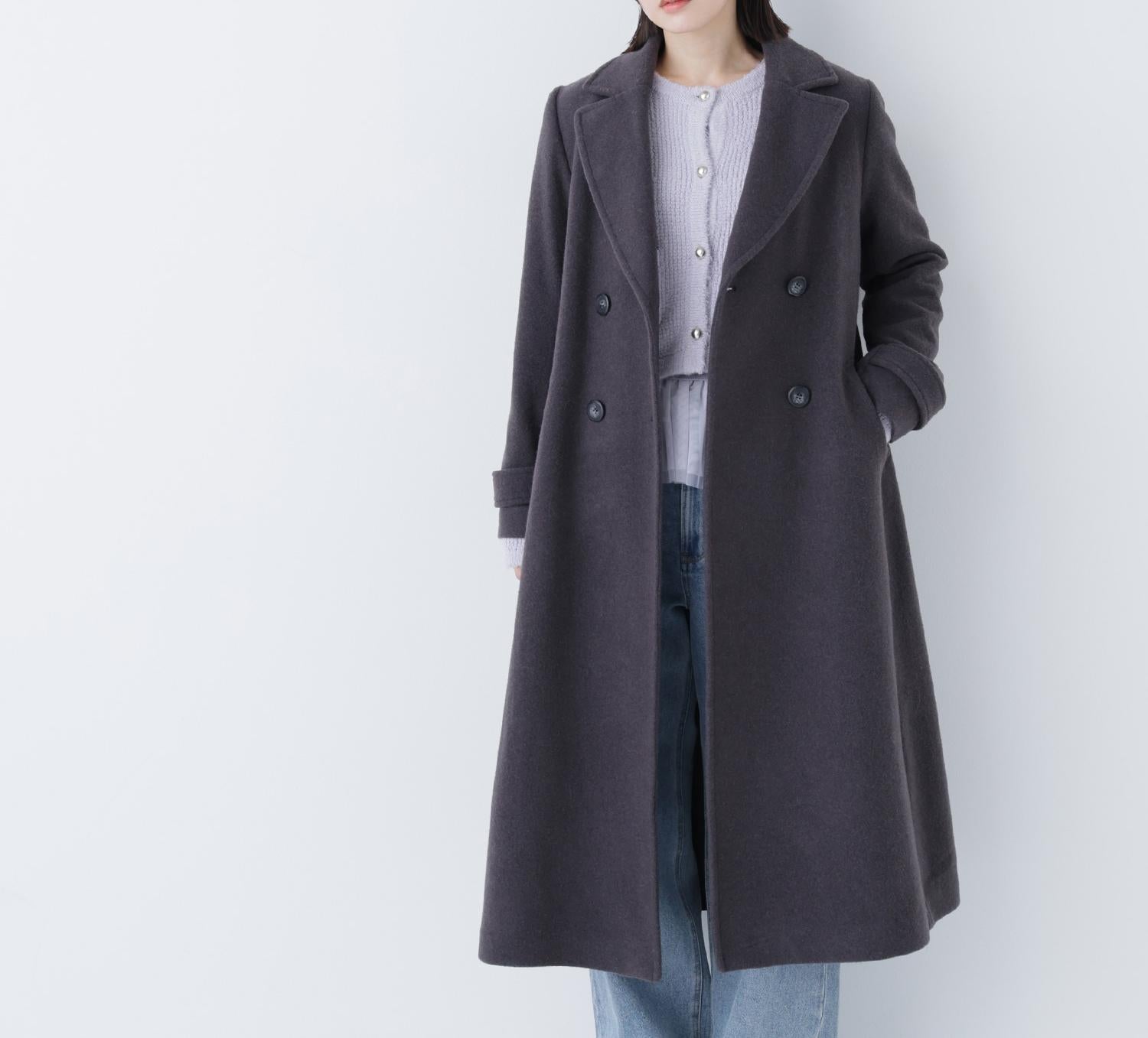 チュールペプラムニットアンサンブル ラベンダー