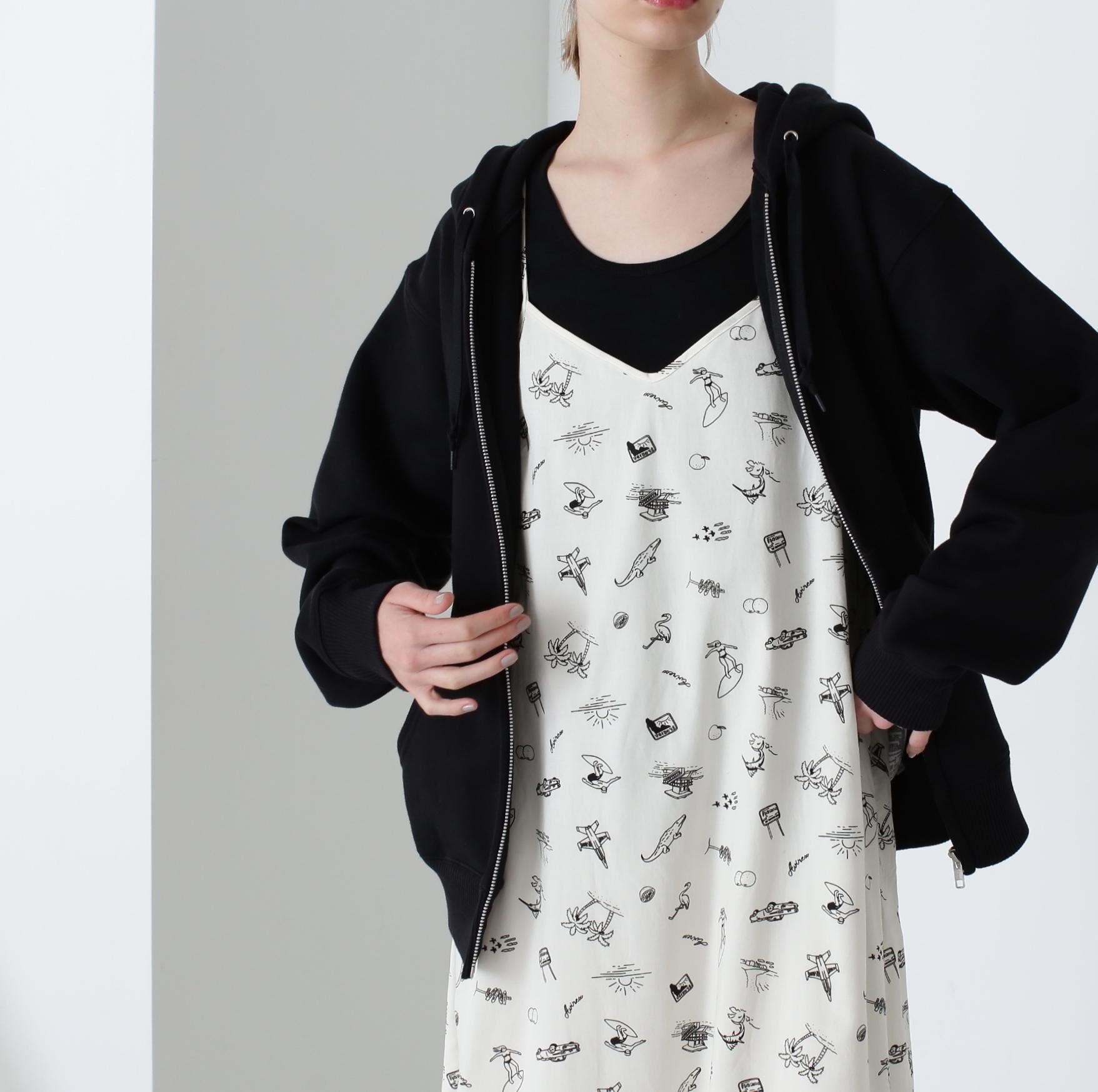《DAILY/デイリー》ZIP UP SWEAT PARKA / ジップアップ スウェット パーカー / AVIREX /アヴィレックス ブラック