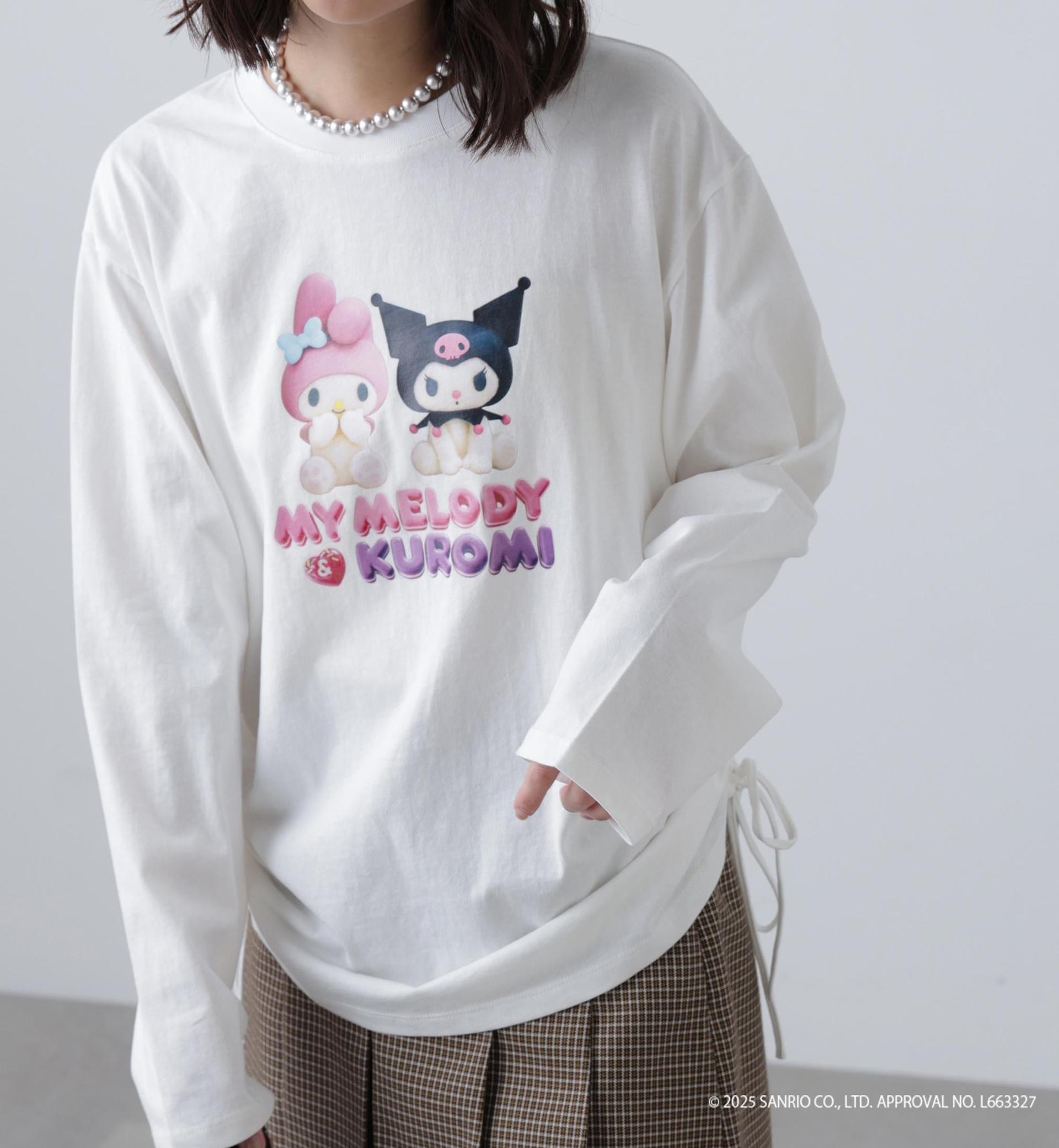〈メロクロコラボ〉ロングTシャツ ホワイト