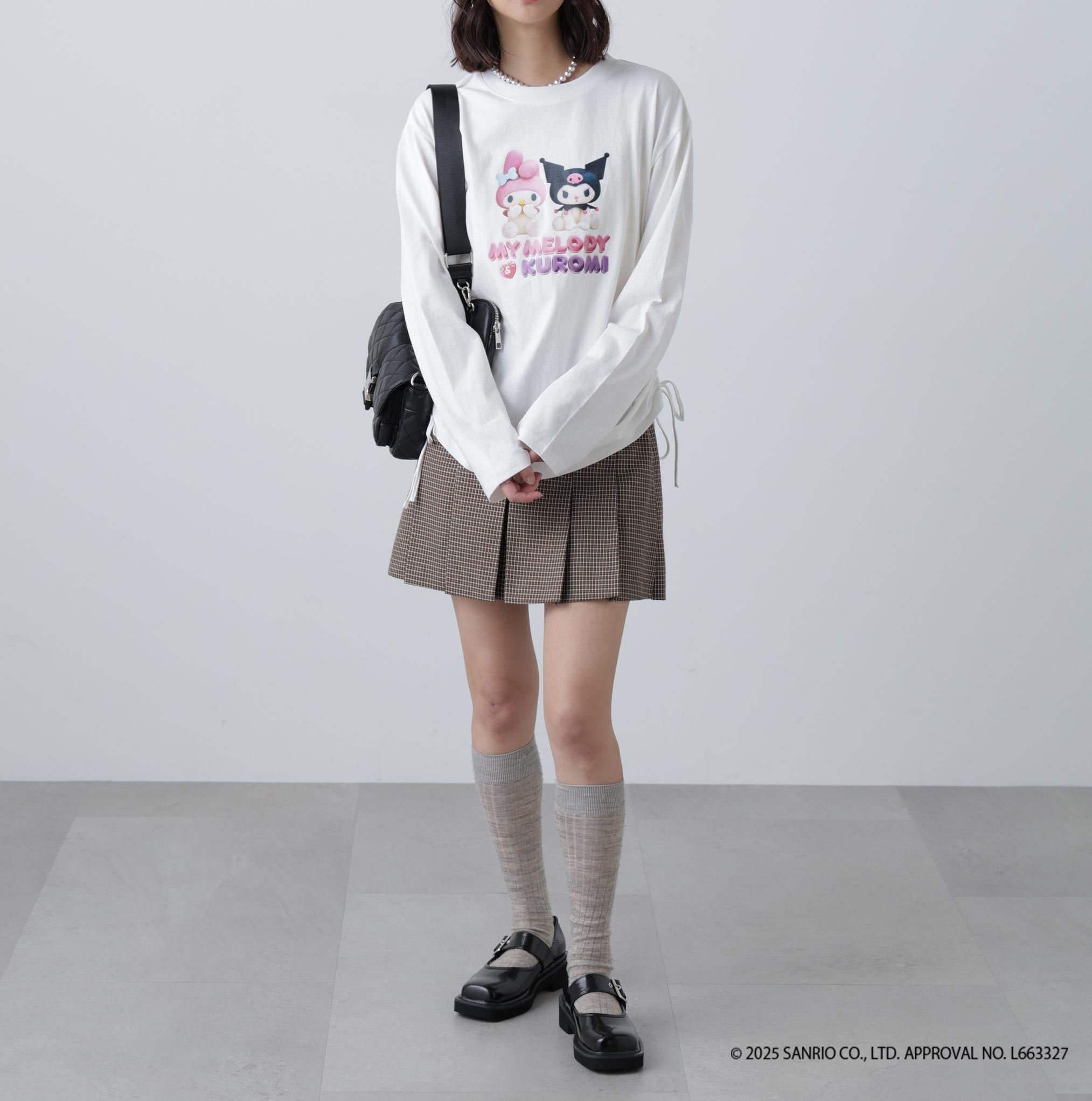 〈メロクロコラボ〉ロングTシャツ ホワイト