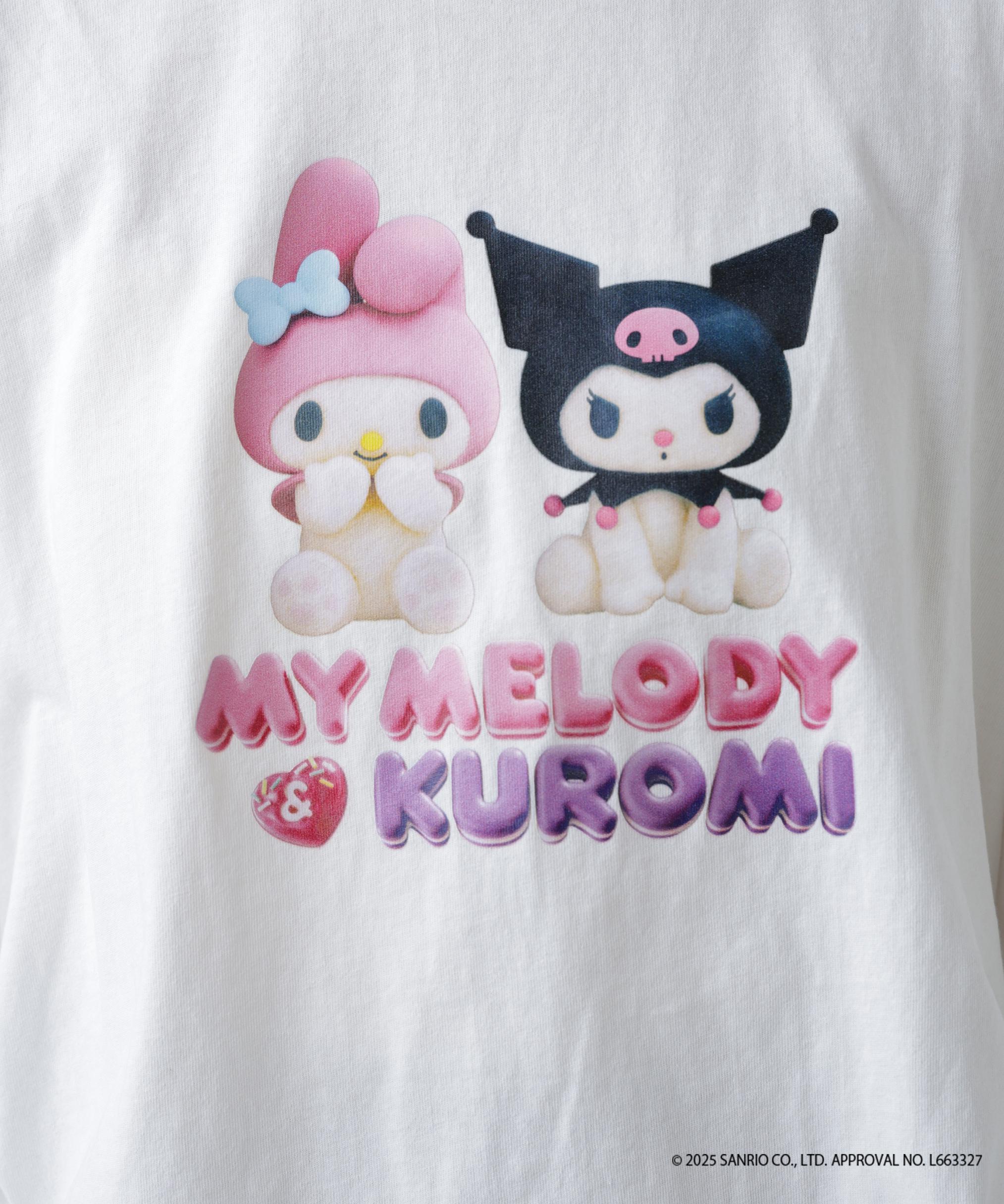 〈メロクロコラボ〉ロングTシャツ ホワイト
