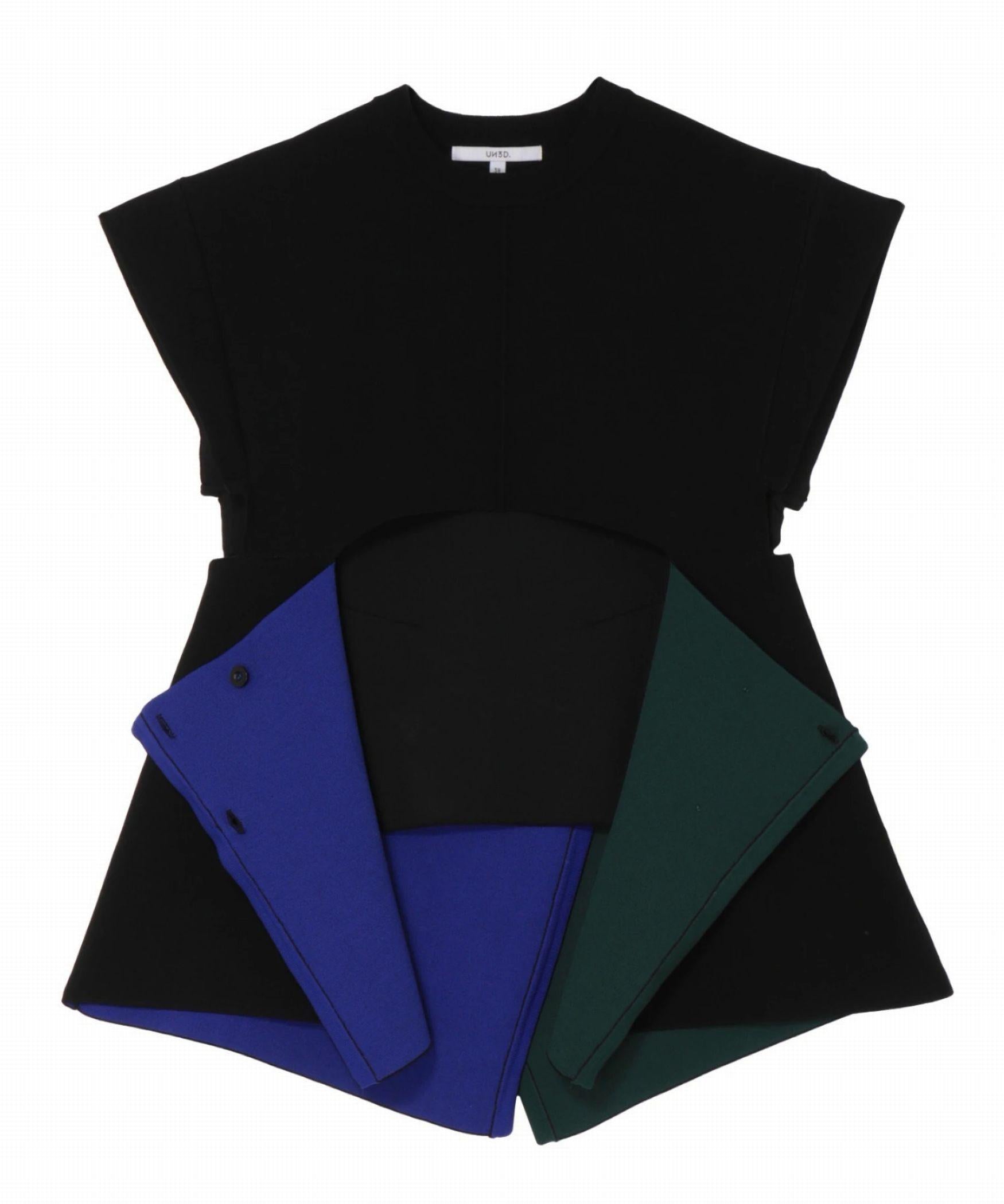 UN3D./アンスリード/MULTICOLO> 2WAY CAPE VEST/2WAYケープベスト ブラック