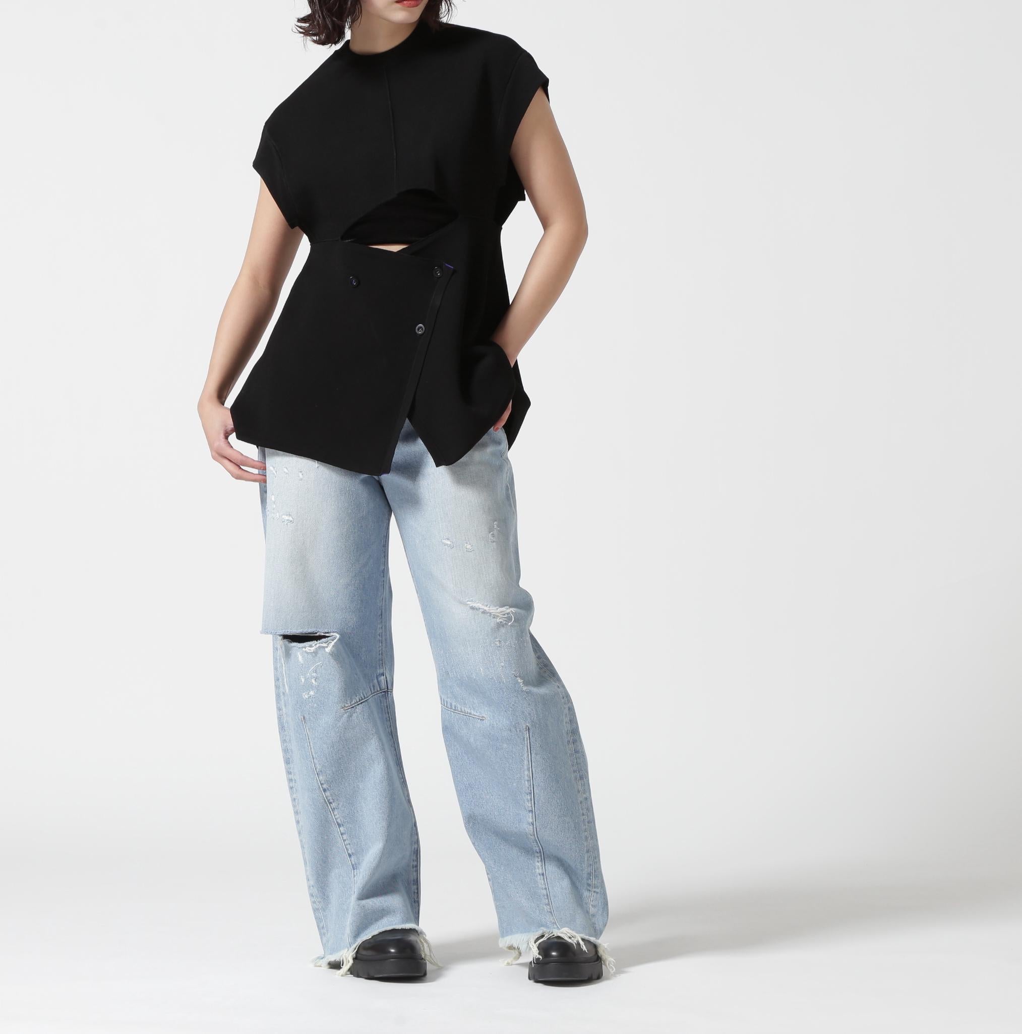 UN3D./アンスリード/MULTICOLO> 2WAY CAPE VEST/2WAYケープベスト ブラック