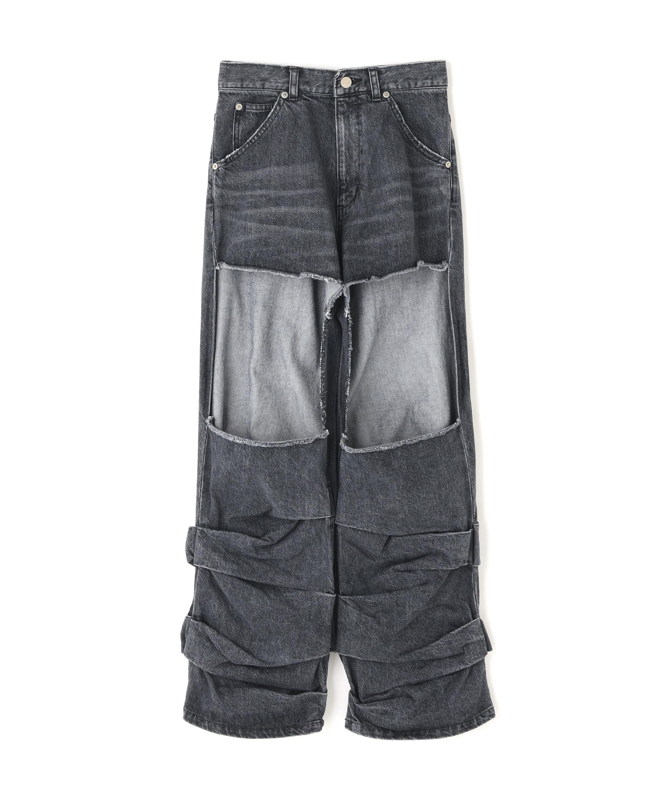 MITSUKI/ミツキ/DENIM CUT-OUT PANTS ブラック