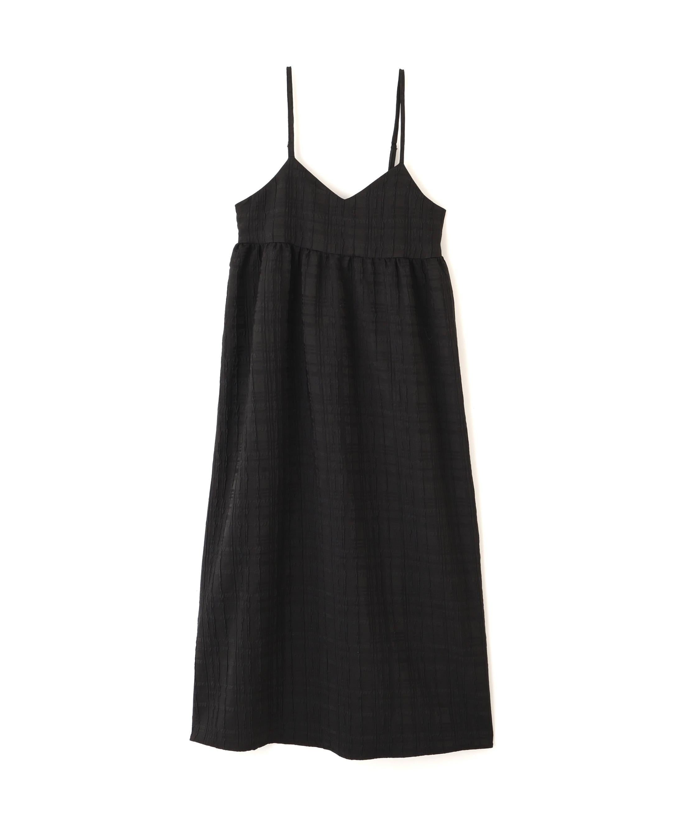 チェックジャガードキャミワンピース ブラック