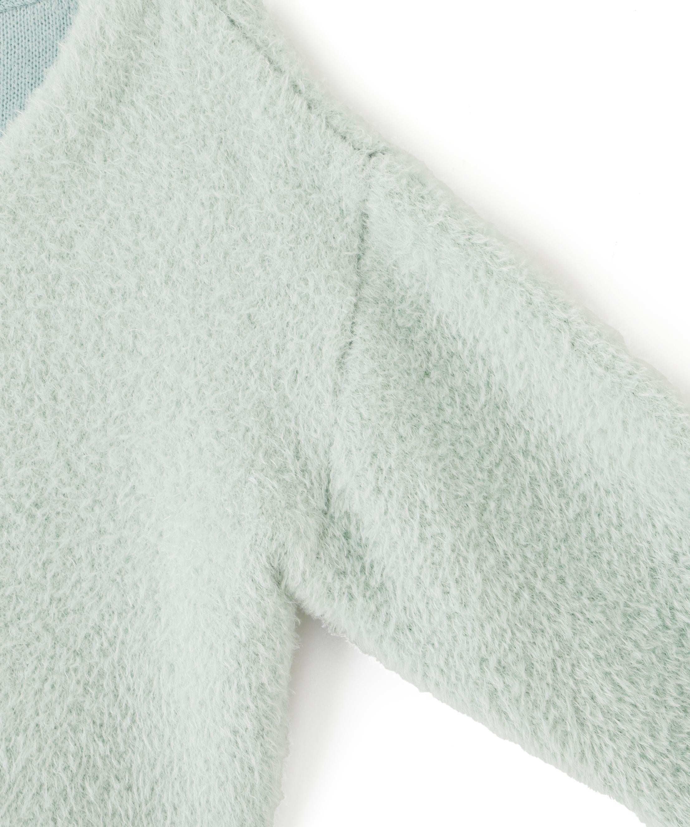 リボンビジューフェザーカーディガン グリーン