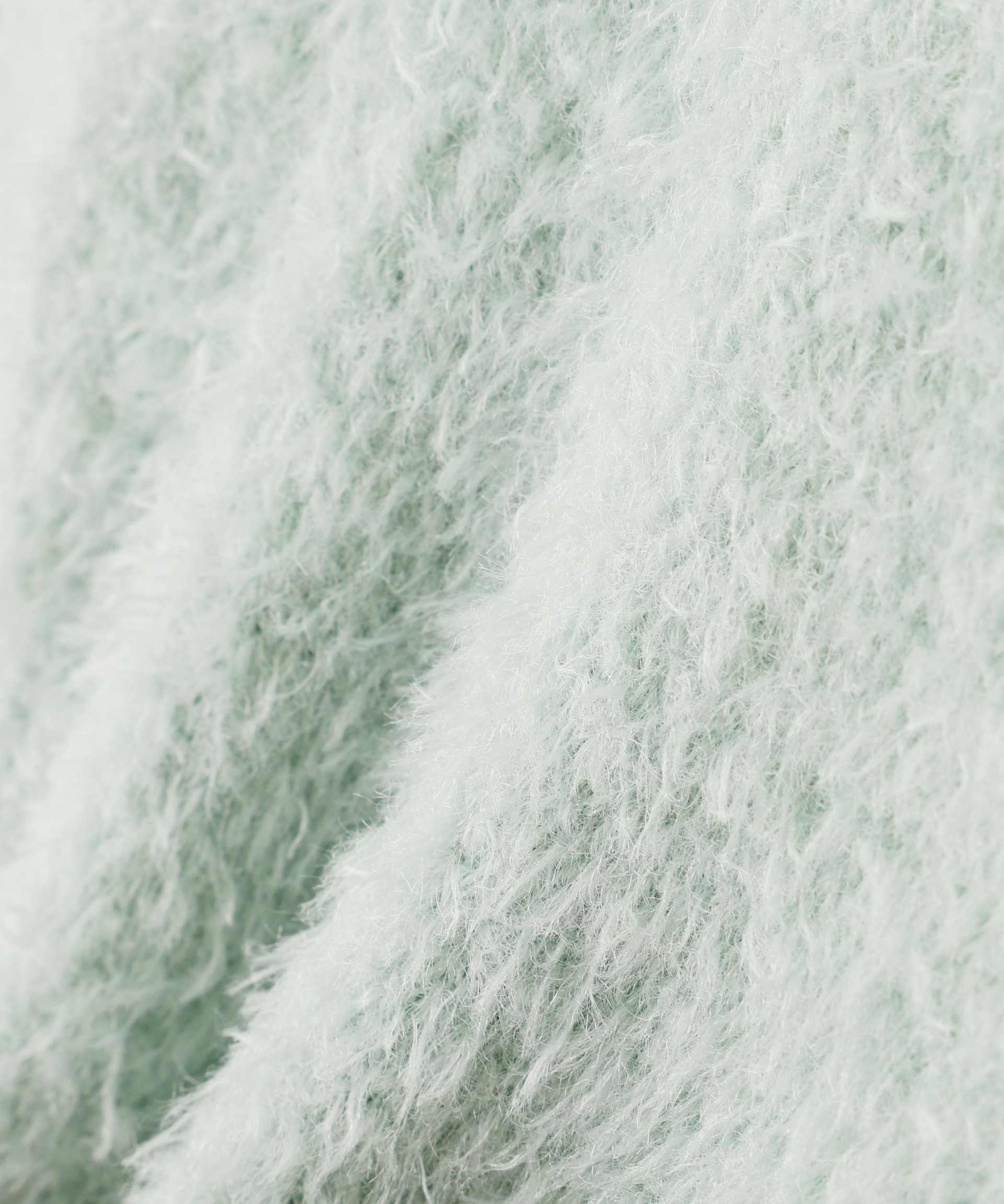 リボンビジューフェザーカーディガン グリーン