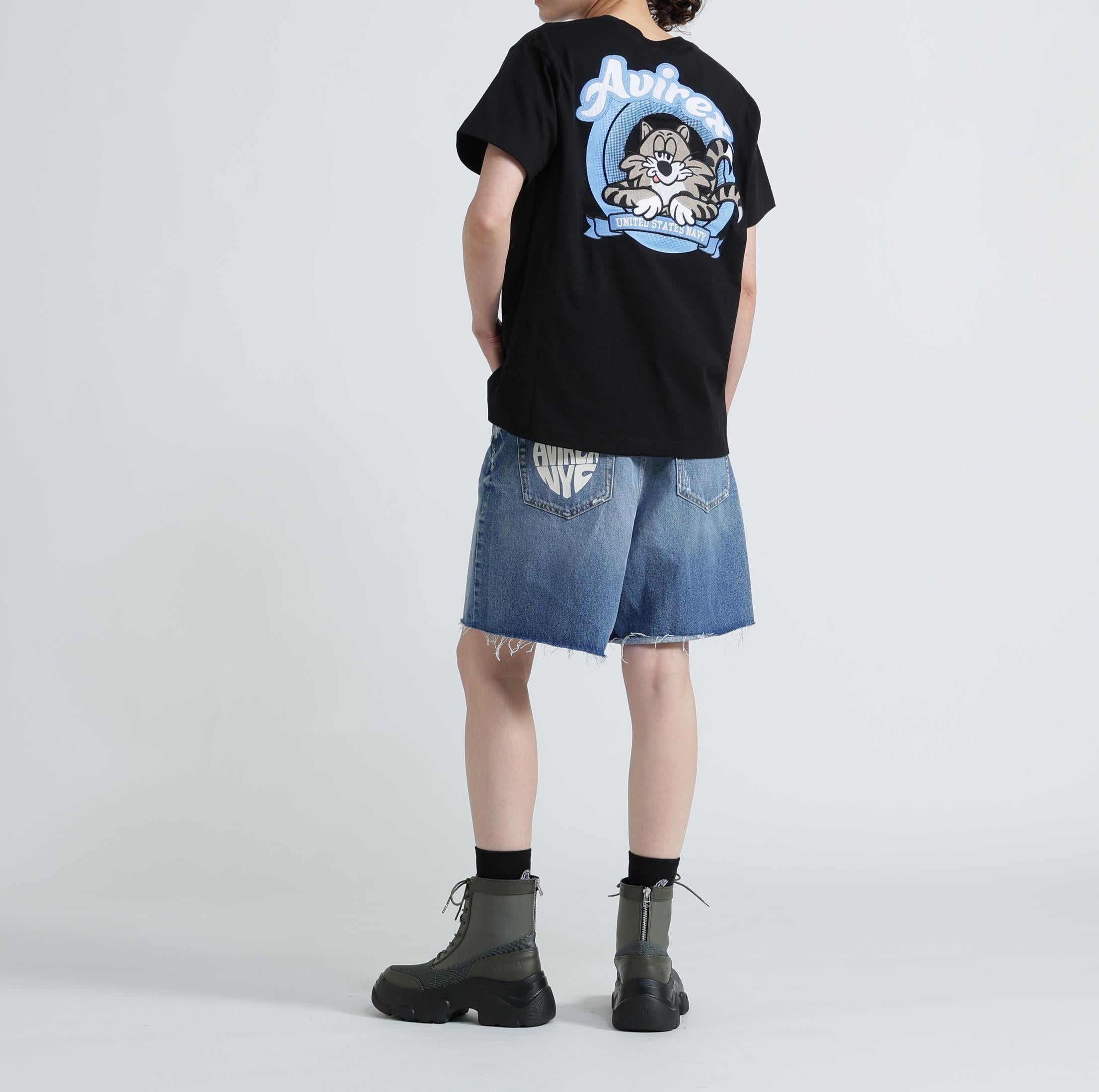 《WER&DEPOT限定》TOMCAT EMR>OIDE>Y T-SHI>T / トムキャット エンブロイダリー Tシャツ  ブラック