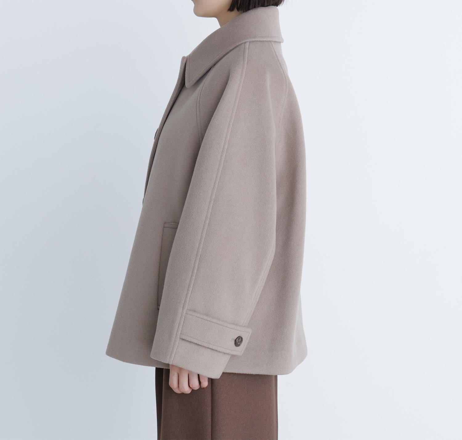 ステンカラーハーフコート ベージュ
